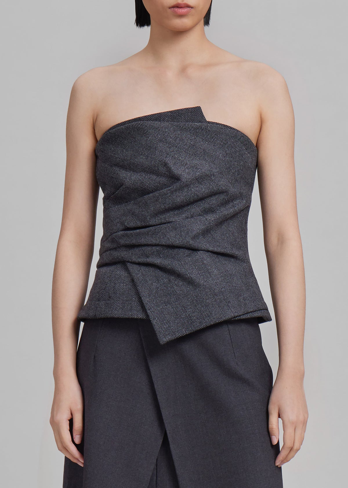 Puppets And Puppets Mantle Wrapped Corset Top - Grey - 3