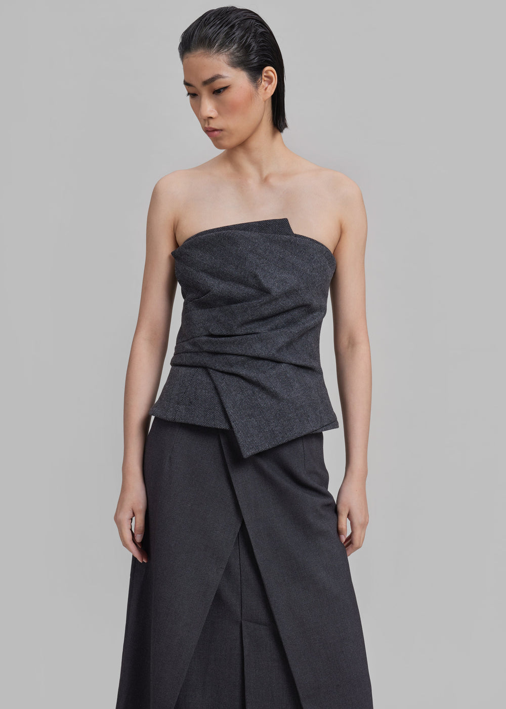 Puppets And Puppets Mantle Wrapped Corset Top - Grey