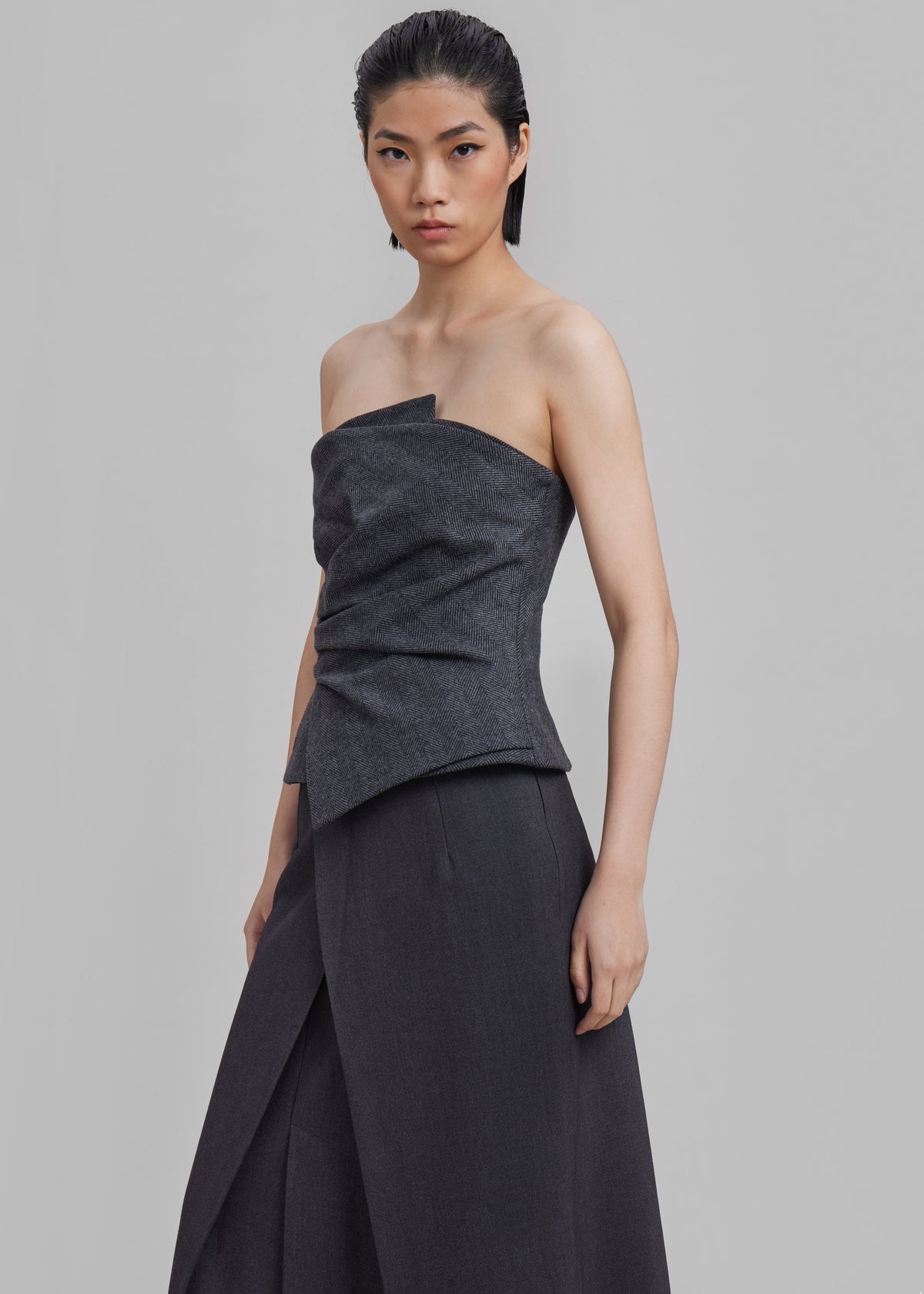Puppets And Puppets Mantle Wrapped Corset Top - Grey - 6