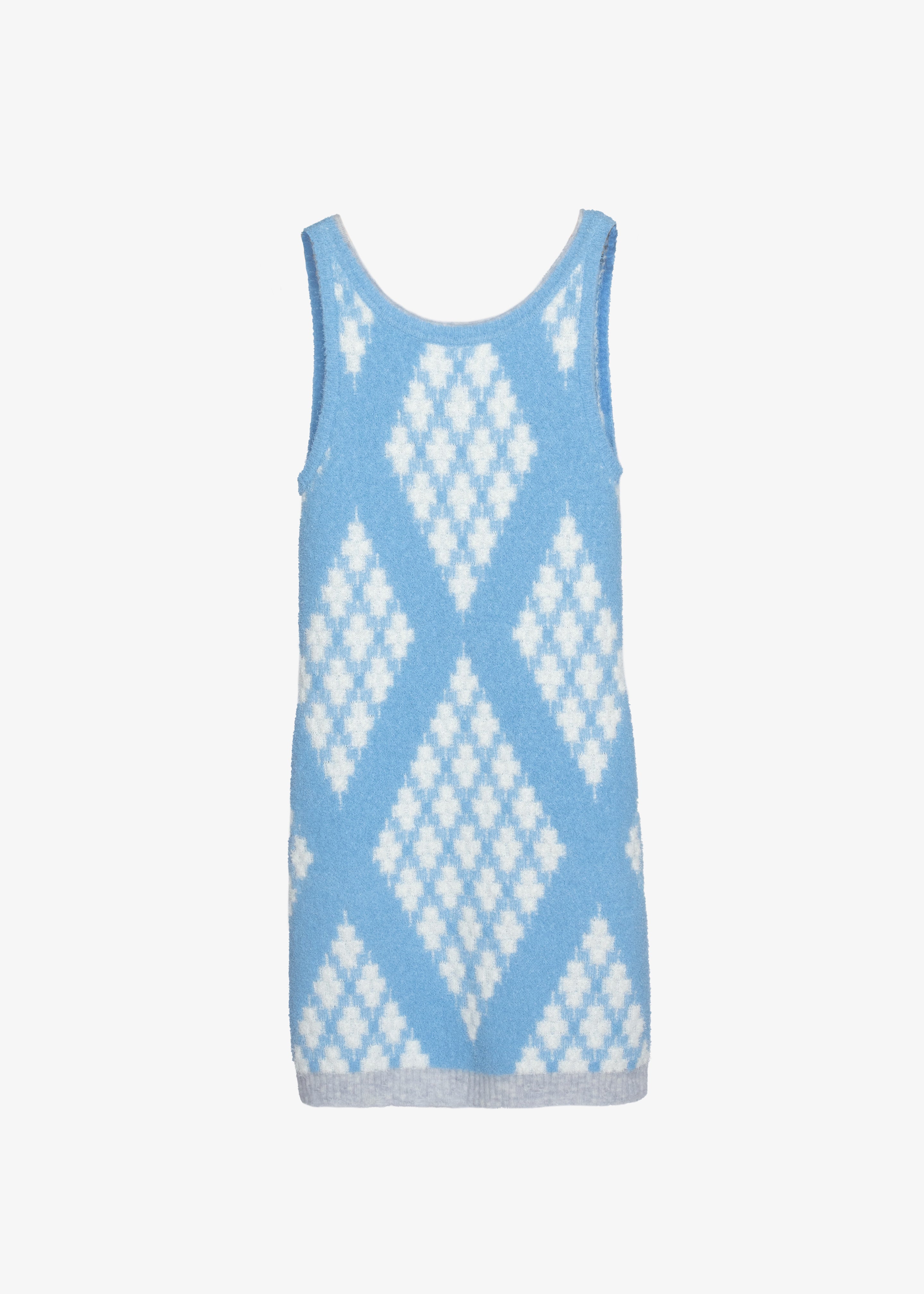 3.1 Phillip Lim Argyle Jacquard Sleeveless Mini Dress - Hudson Blue/Multi - 7