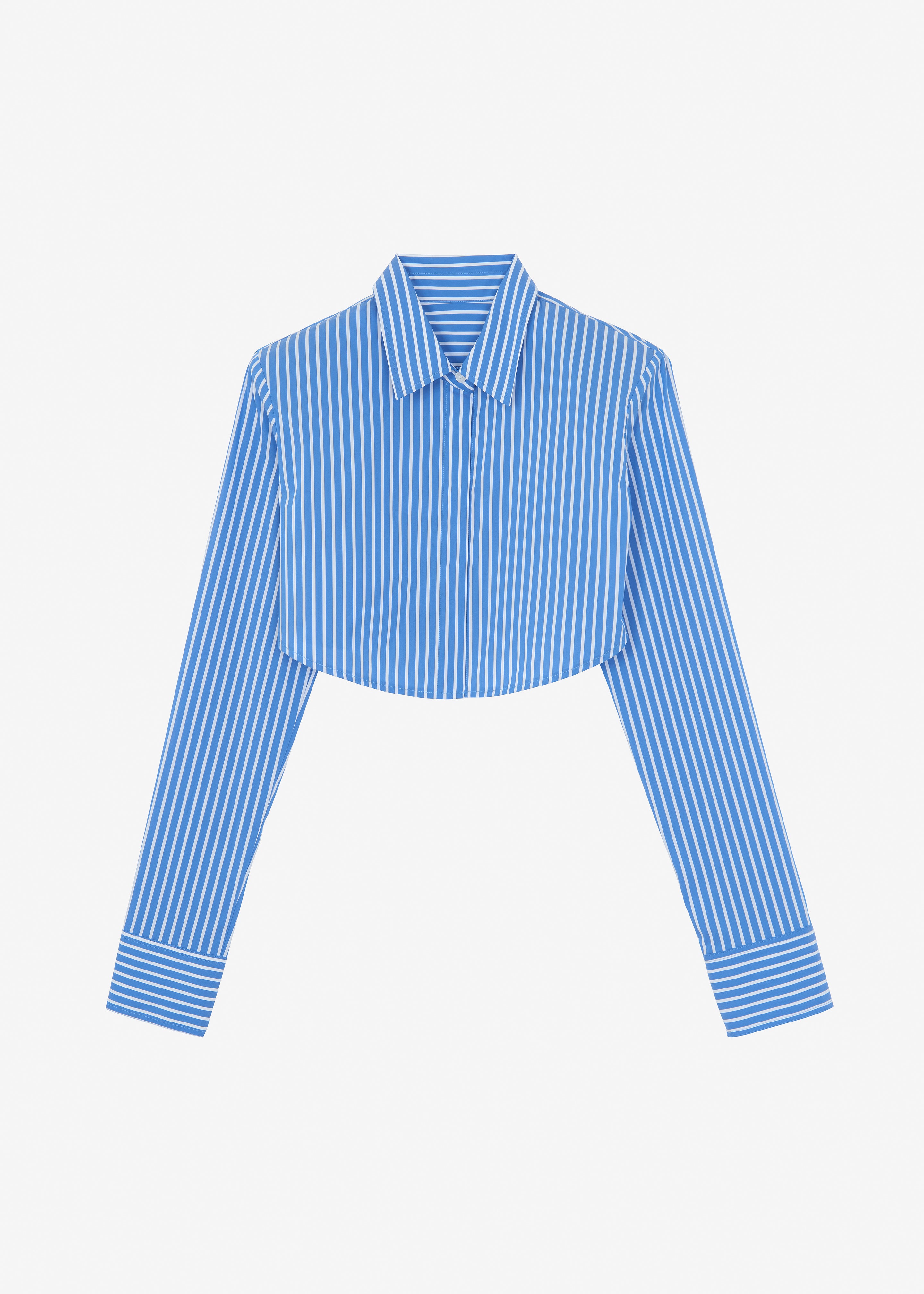 Phoenix Cropped Shirt - Blue Stripe - 8