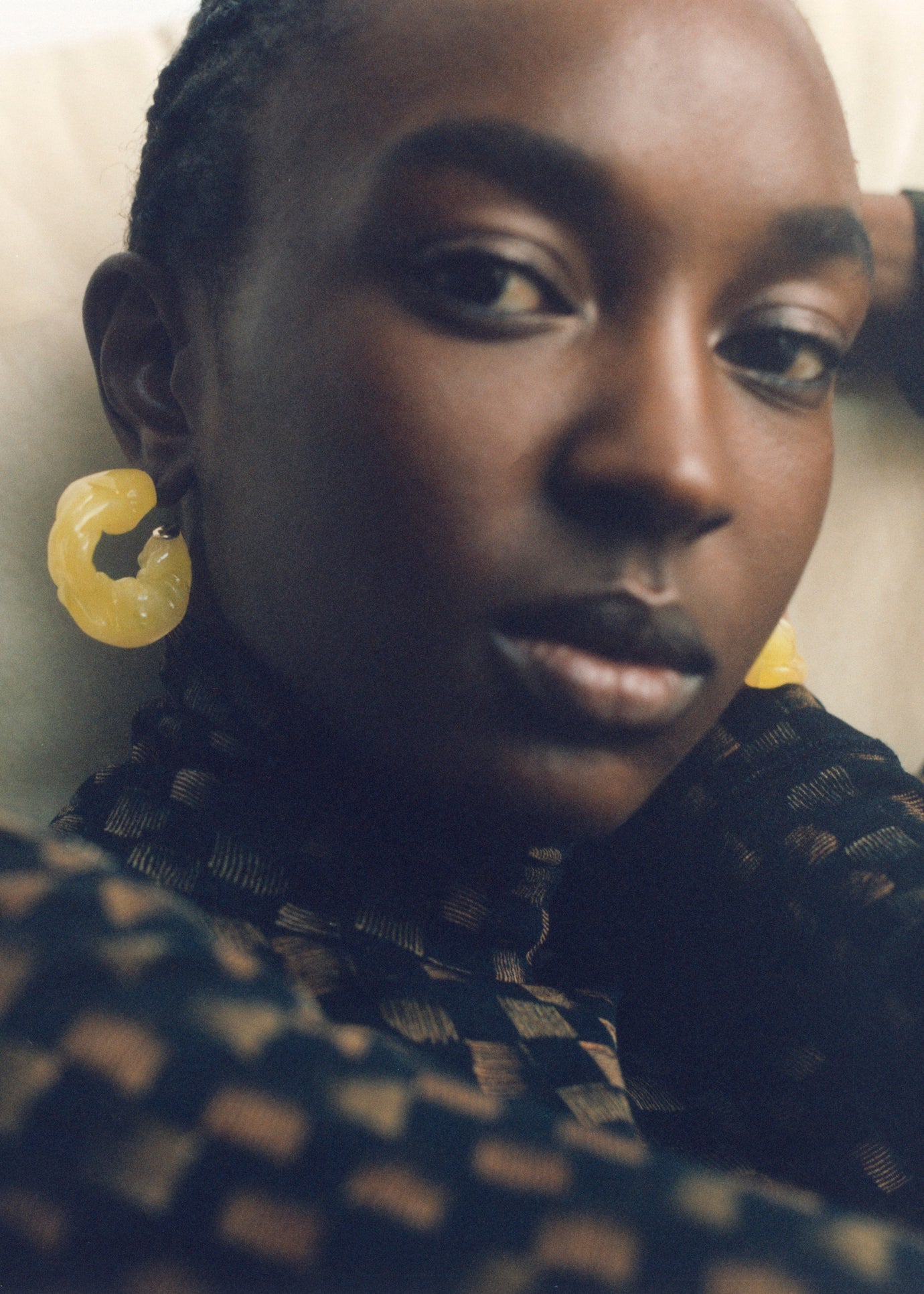 Completedworks Ruffle Bio-Resin Earrings - Yellow - 1