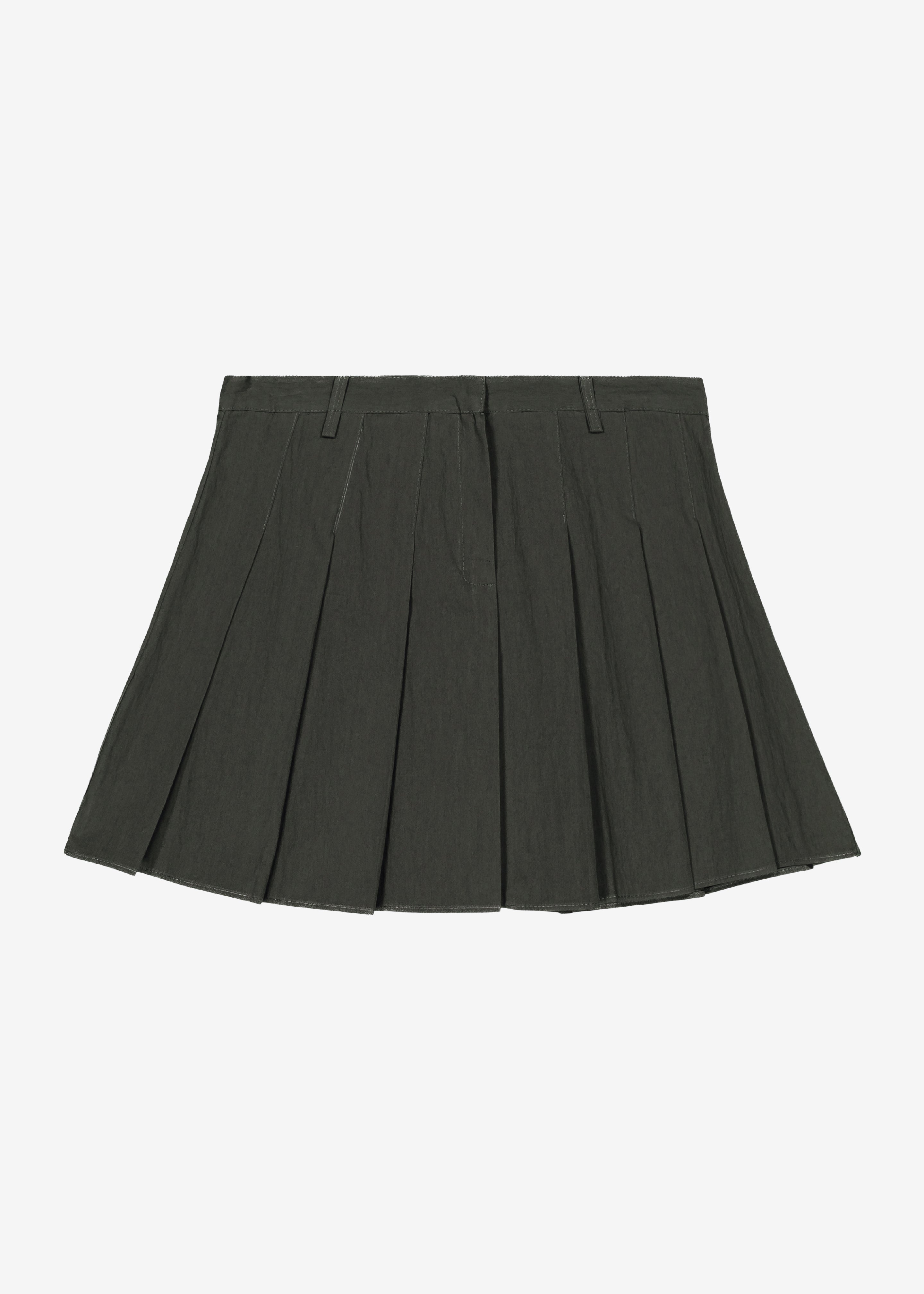 Rachael Pleated Mini Skirt - Charcoal - 8