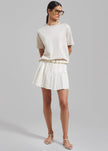 Rachael Pleated Mini Skirt - White