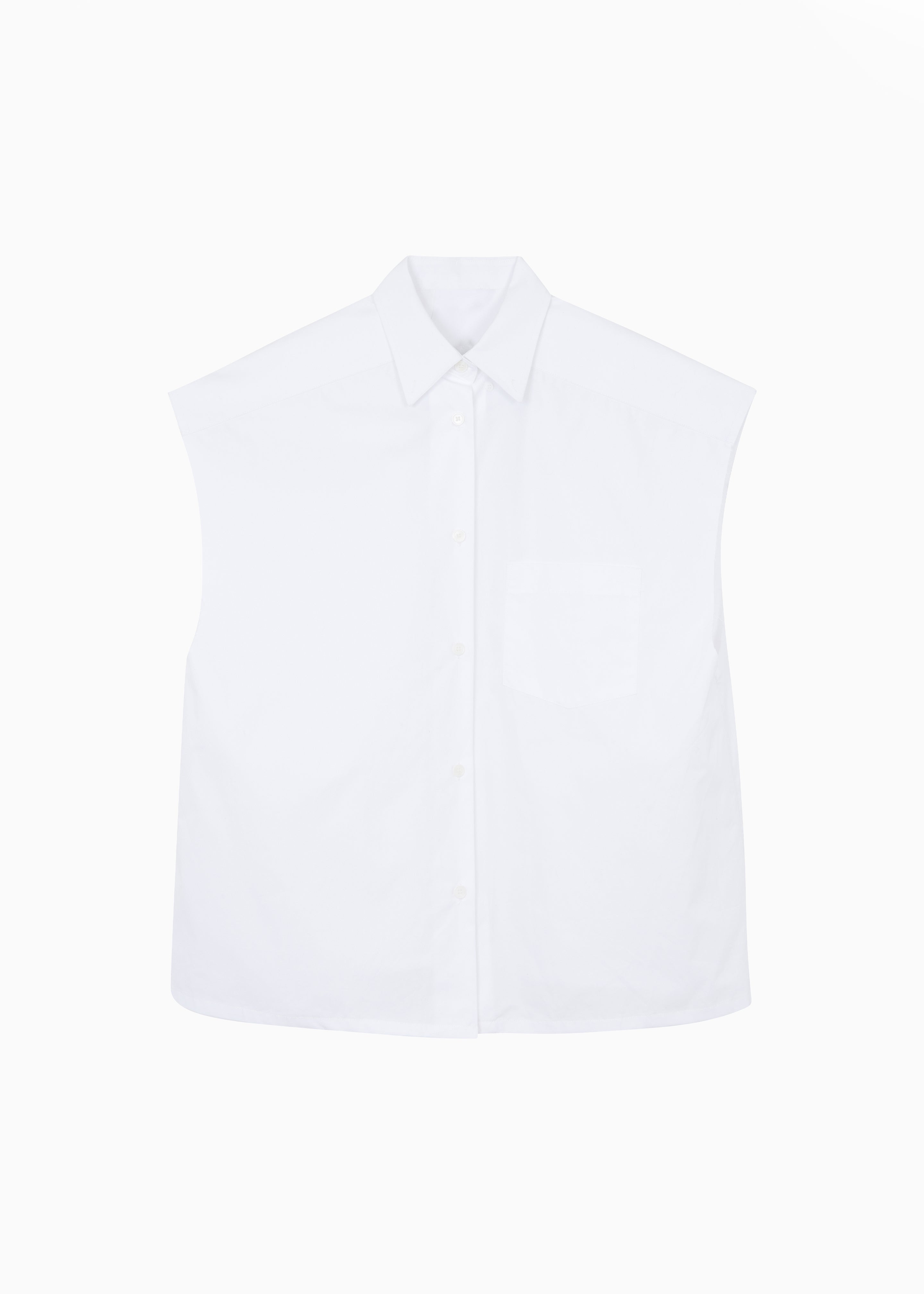 Rae Sleeveless Button Down Shirt - White - 5