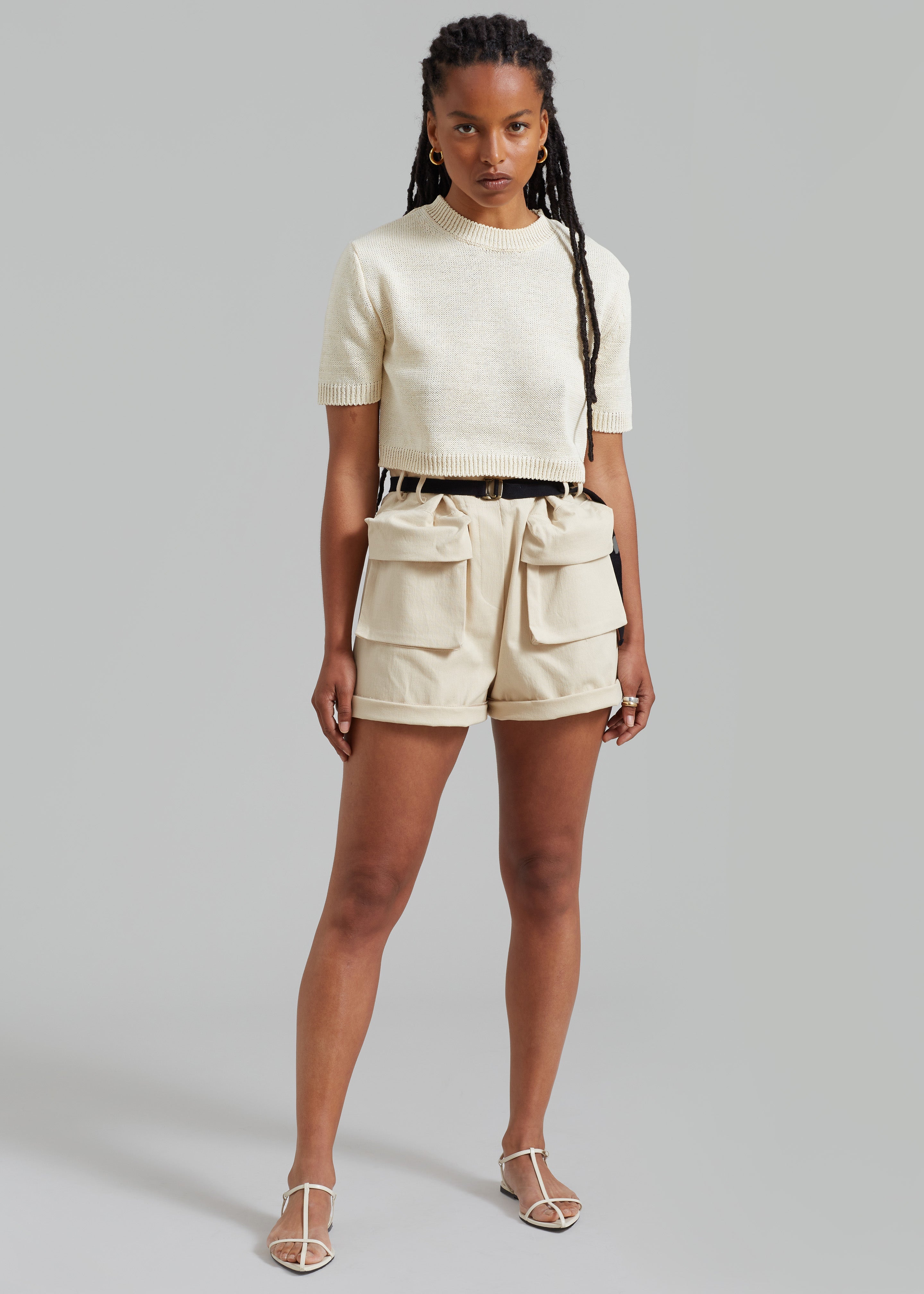 Raye Cargo Shorts - Beige - 1