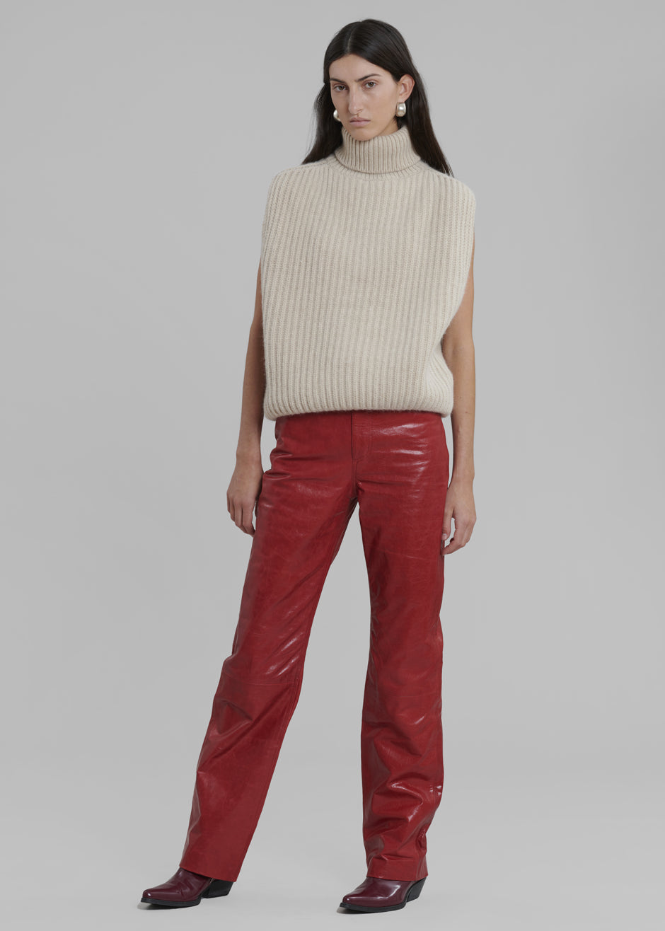 REMAIN Pants Crunchy Leather - Chili Pepper - 9
