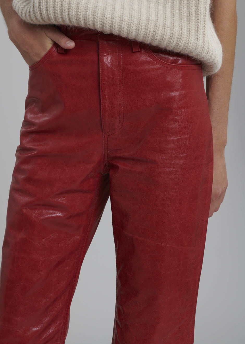 REMAIN Pants Crunchy Leather - Chili Pepper - 7