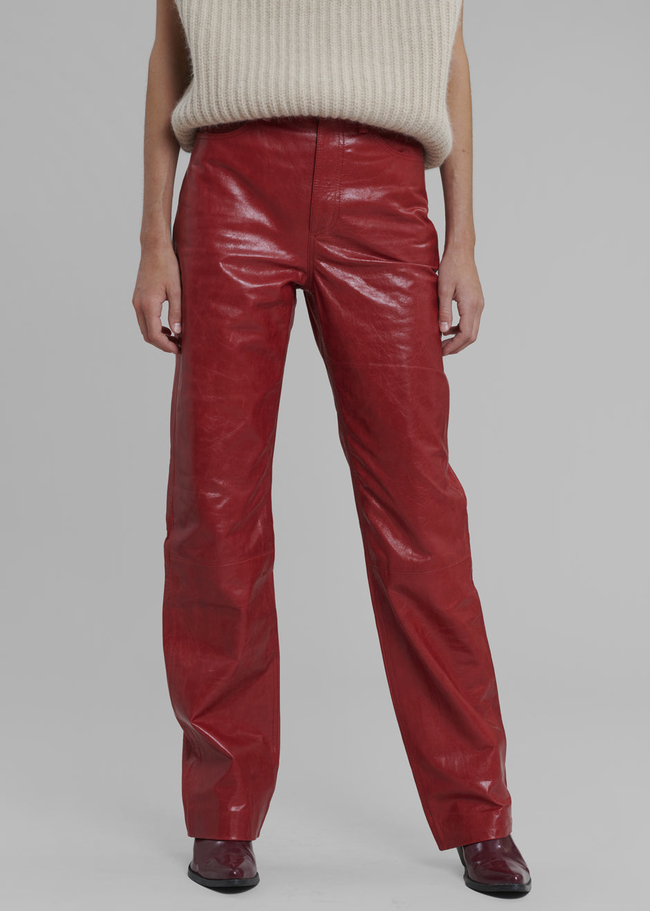 REMAIN Pants Crunchy Leather - Chili Pepper - 1
