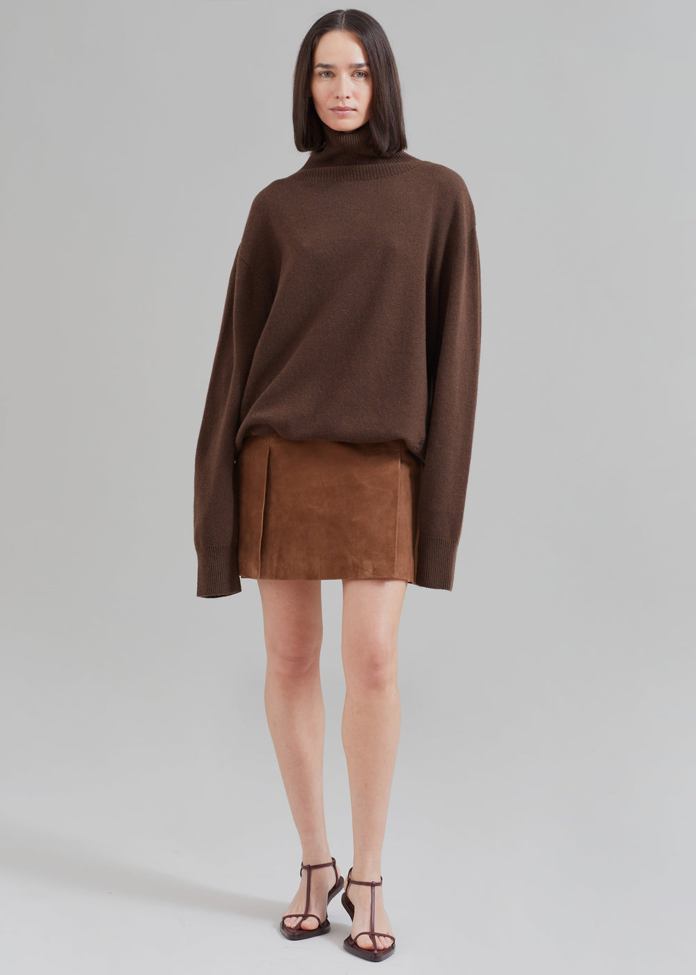REMAIN Suede Slit Skirt - Emperador
