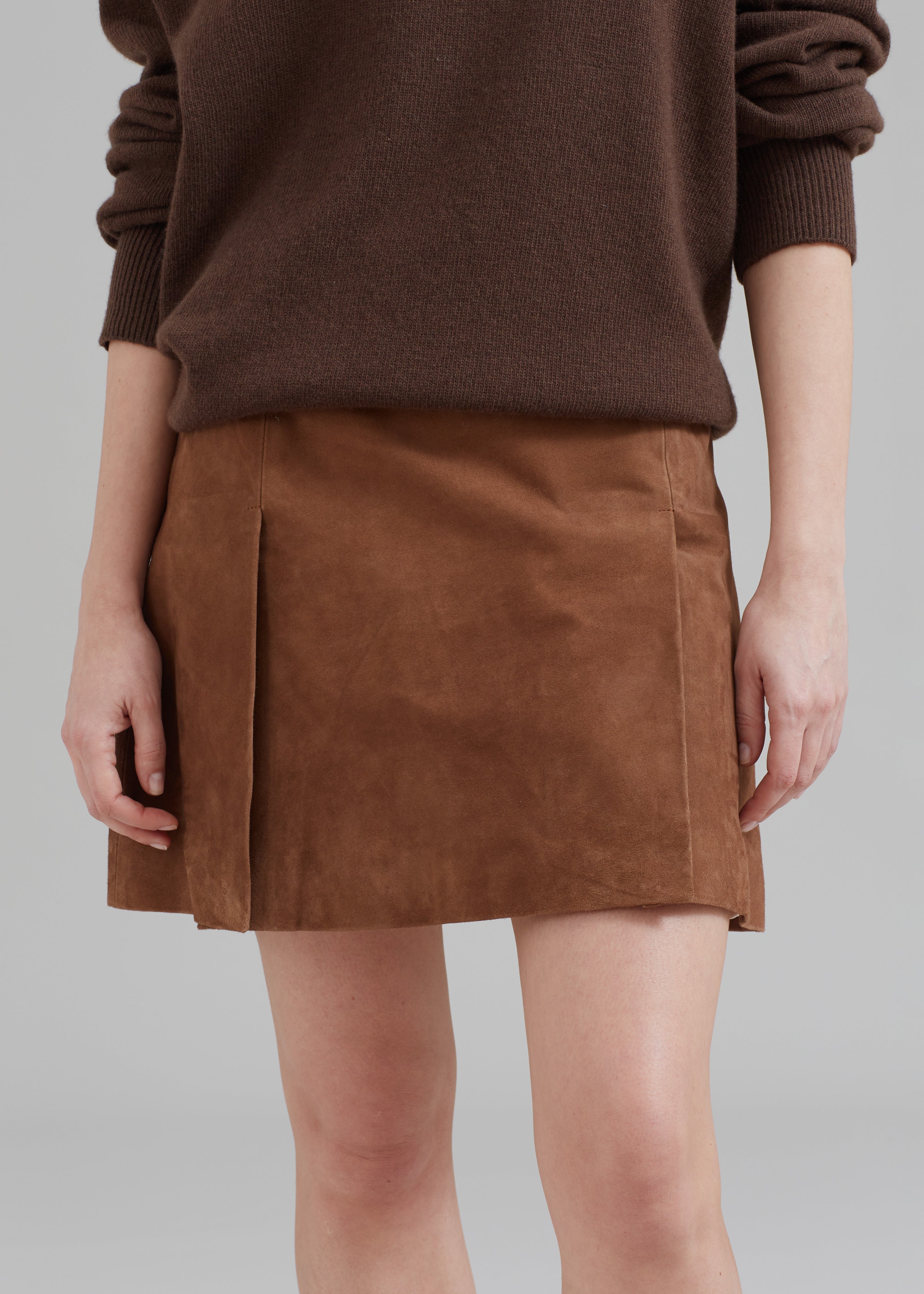 Brown suede skirt 9mm best sale