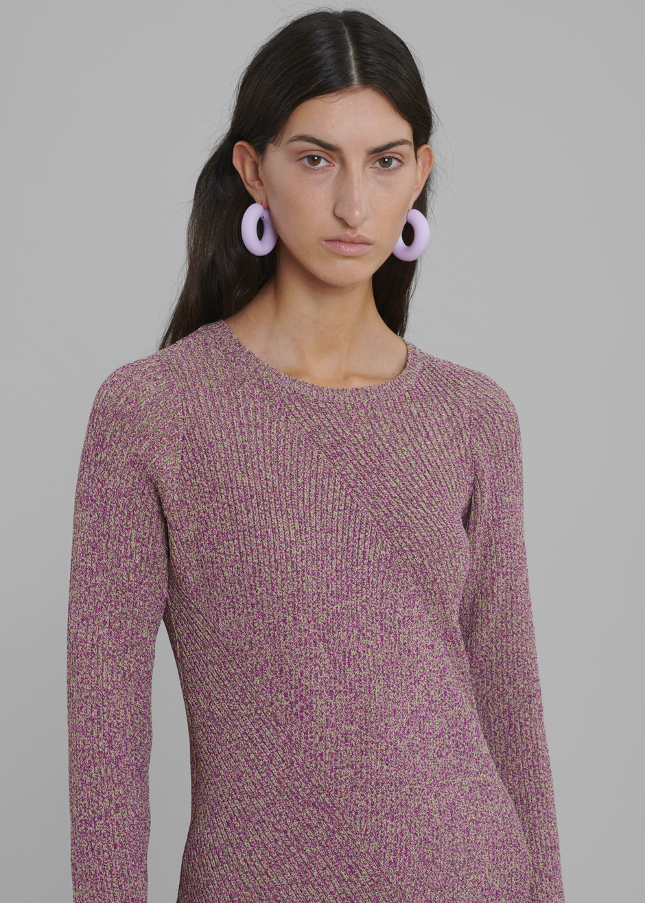 REMAIN Top Melange Knit Grape Print - Grape Kiss Comb - 3