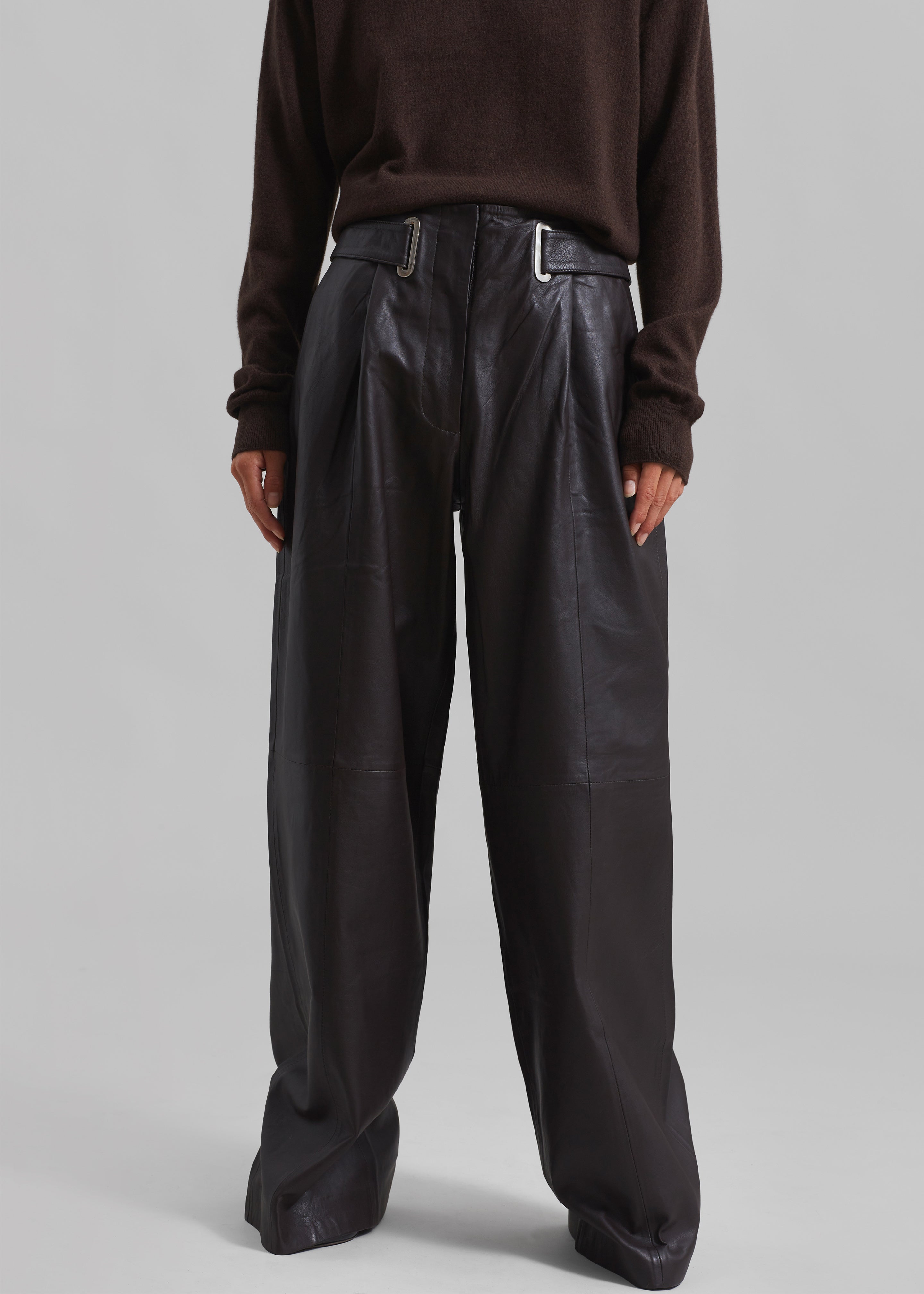 REMAIN Wide Eyelet Pants - Coffee Bean - 2