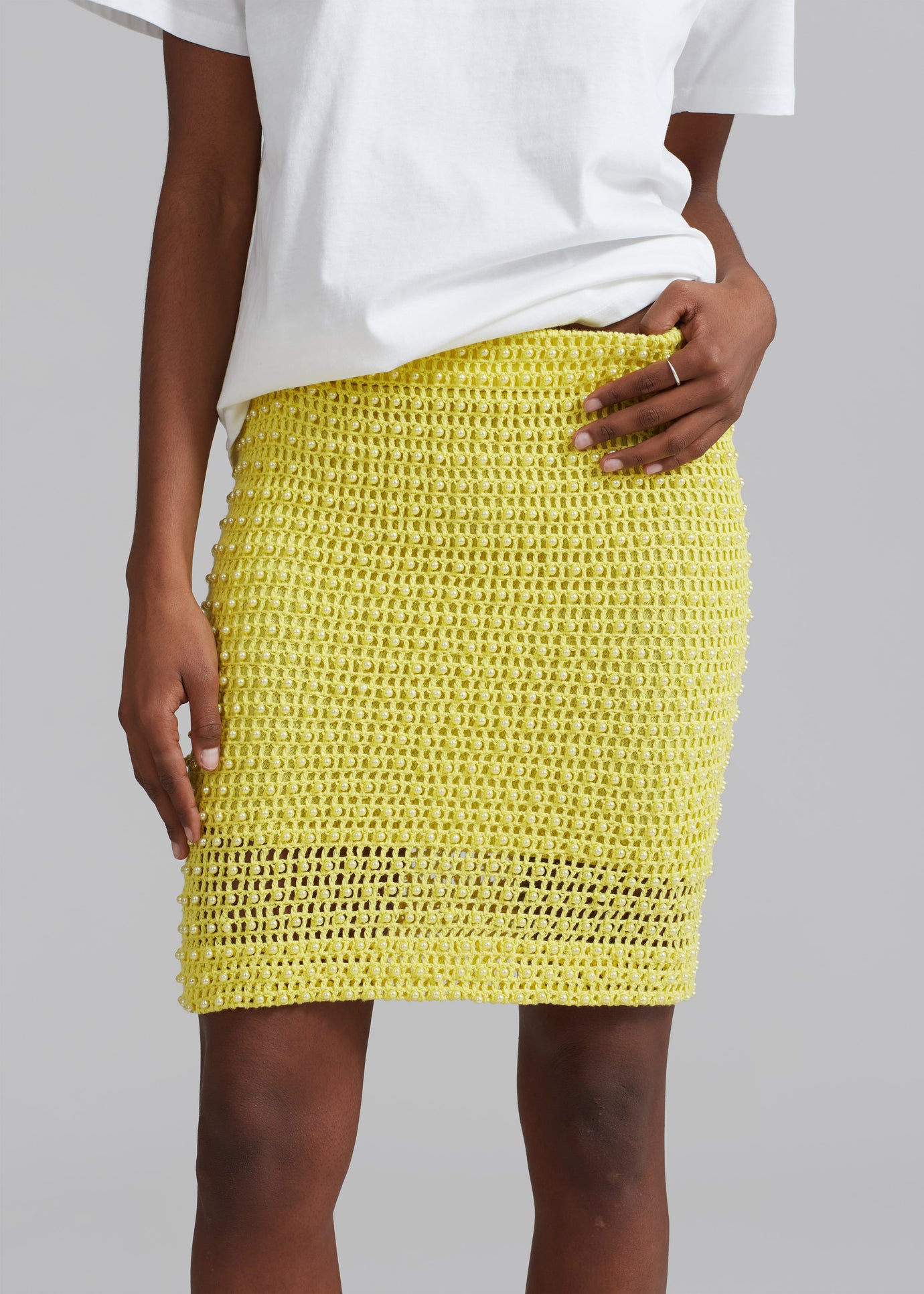 REMAIN Pearl Knit Skirt - Banana Cream