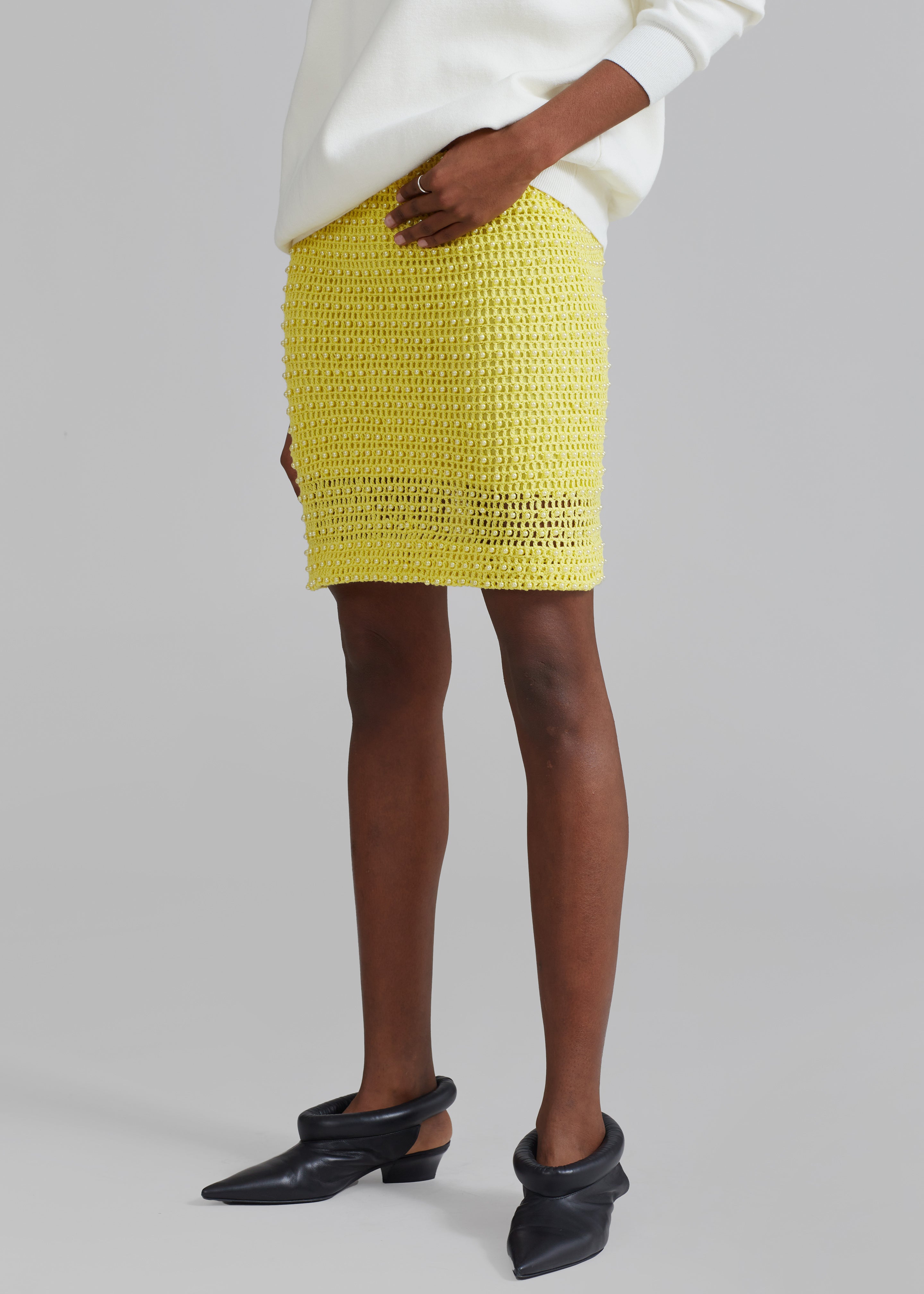 REMAIN Pearl Knit Skirt - Banana Cream - 5
