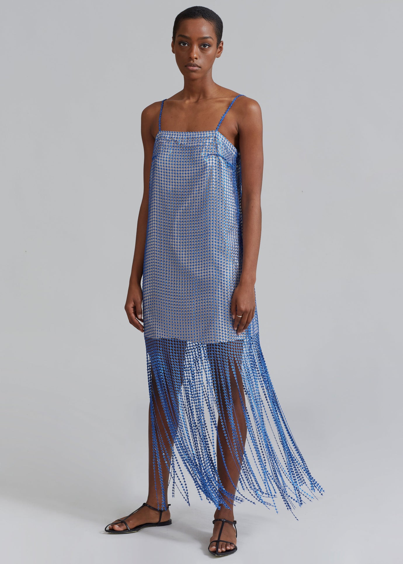 REMAIN Sequin Lace Fringe Dress - Surf The Web Comb.