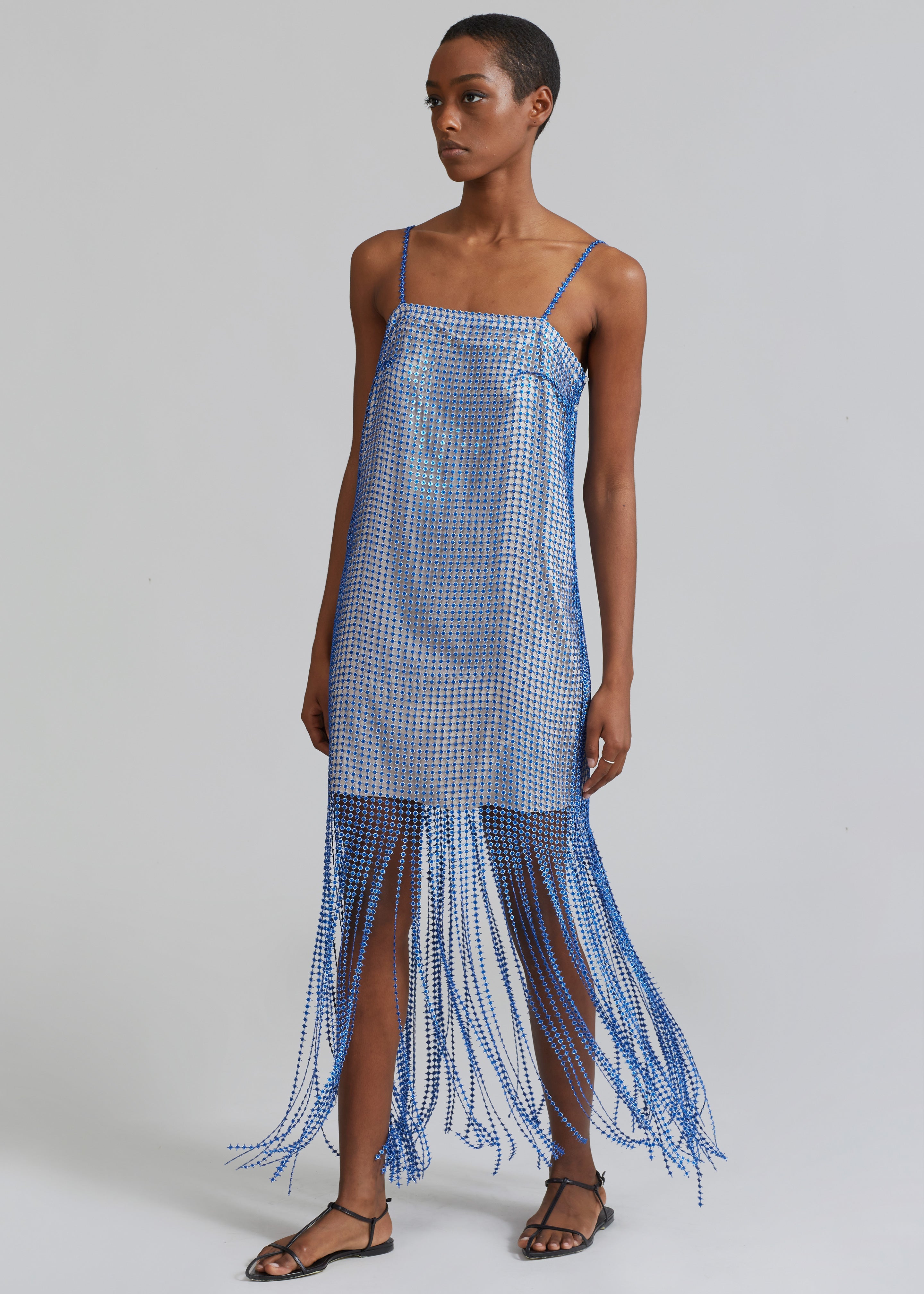 REMAIN Sequin Lace Fringe Dress - Surf The Web Comb. - 8