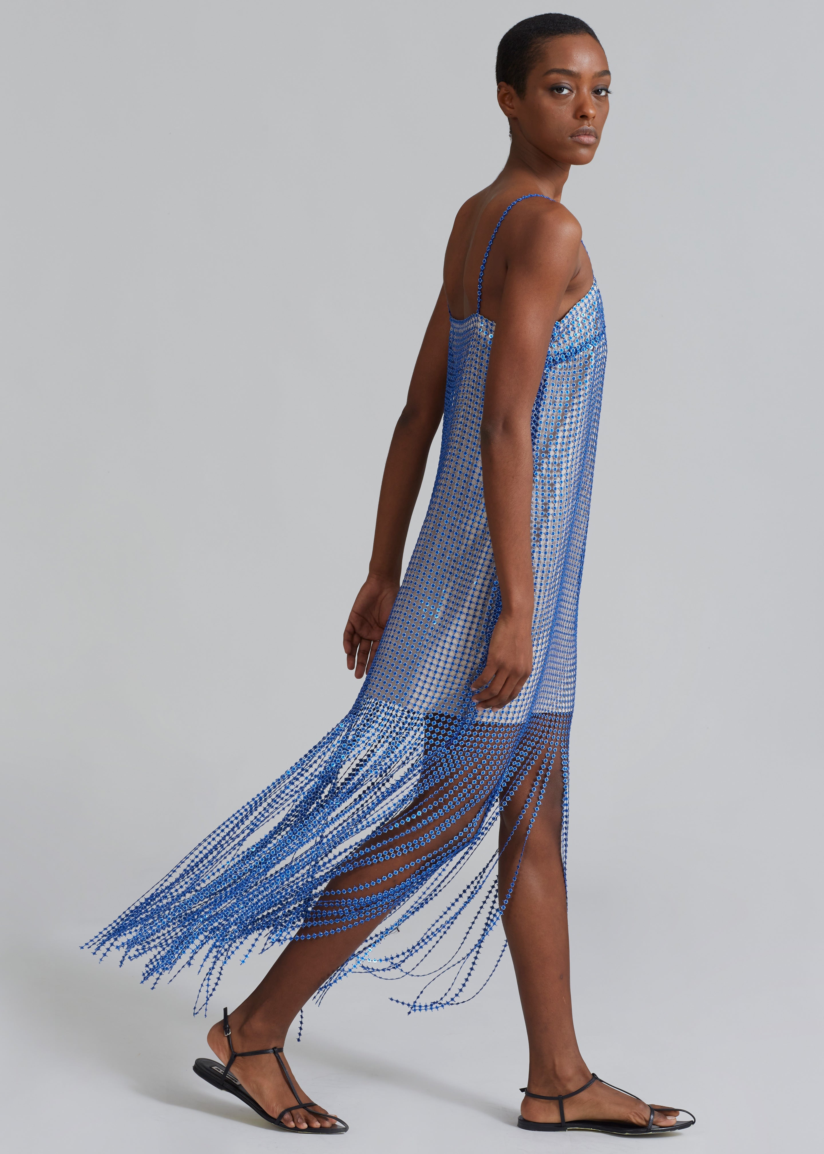 Blue Dress with Fringe