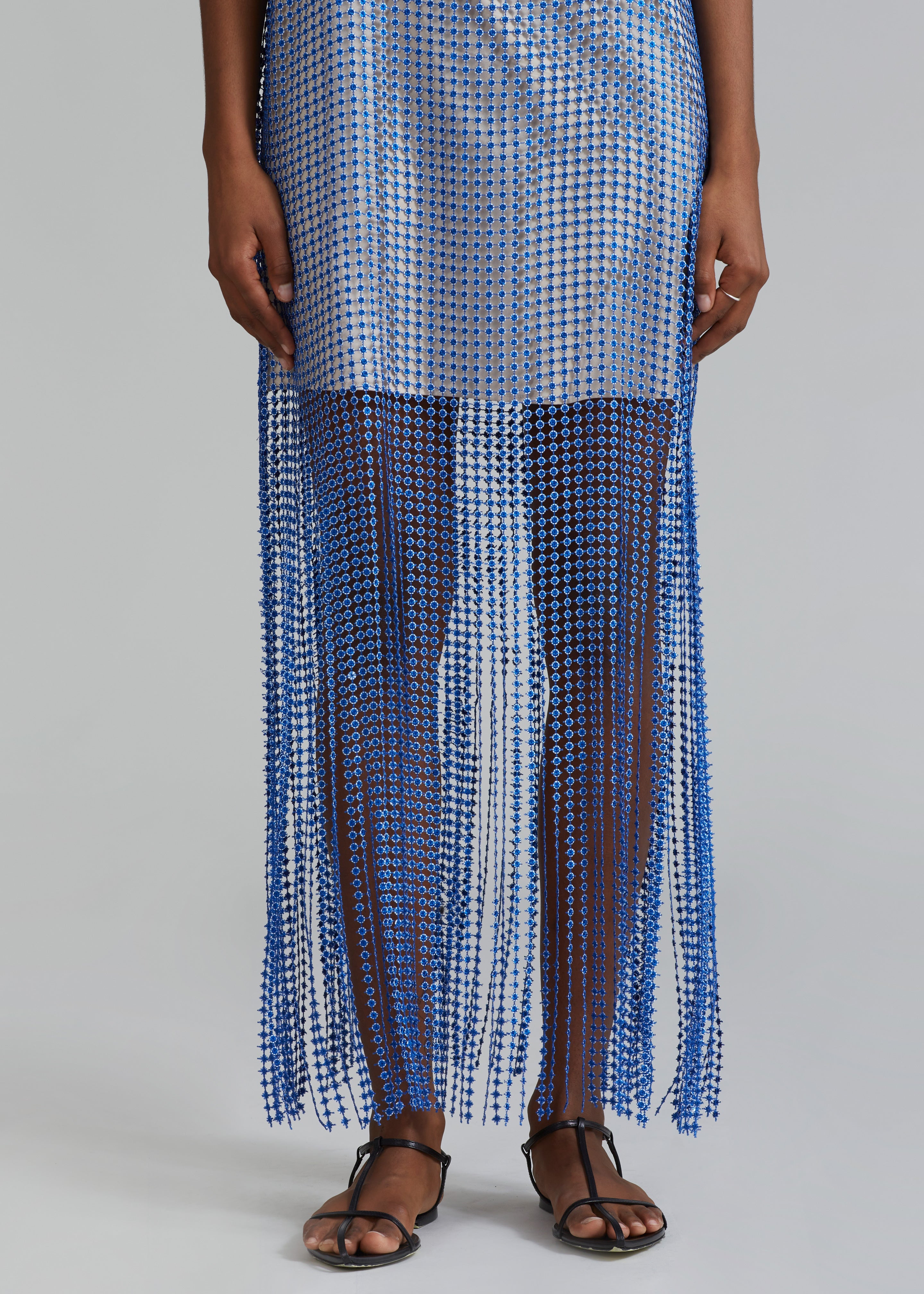 REMAIN Sequin Lace Fringe Dress - Surf The Web Comb. - 2