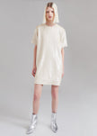 Riley Sequins Tee Mini Dress - Cream