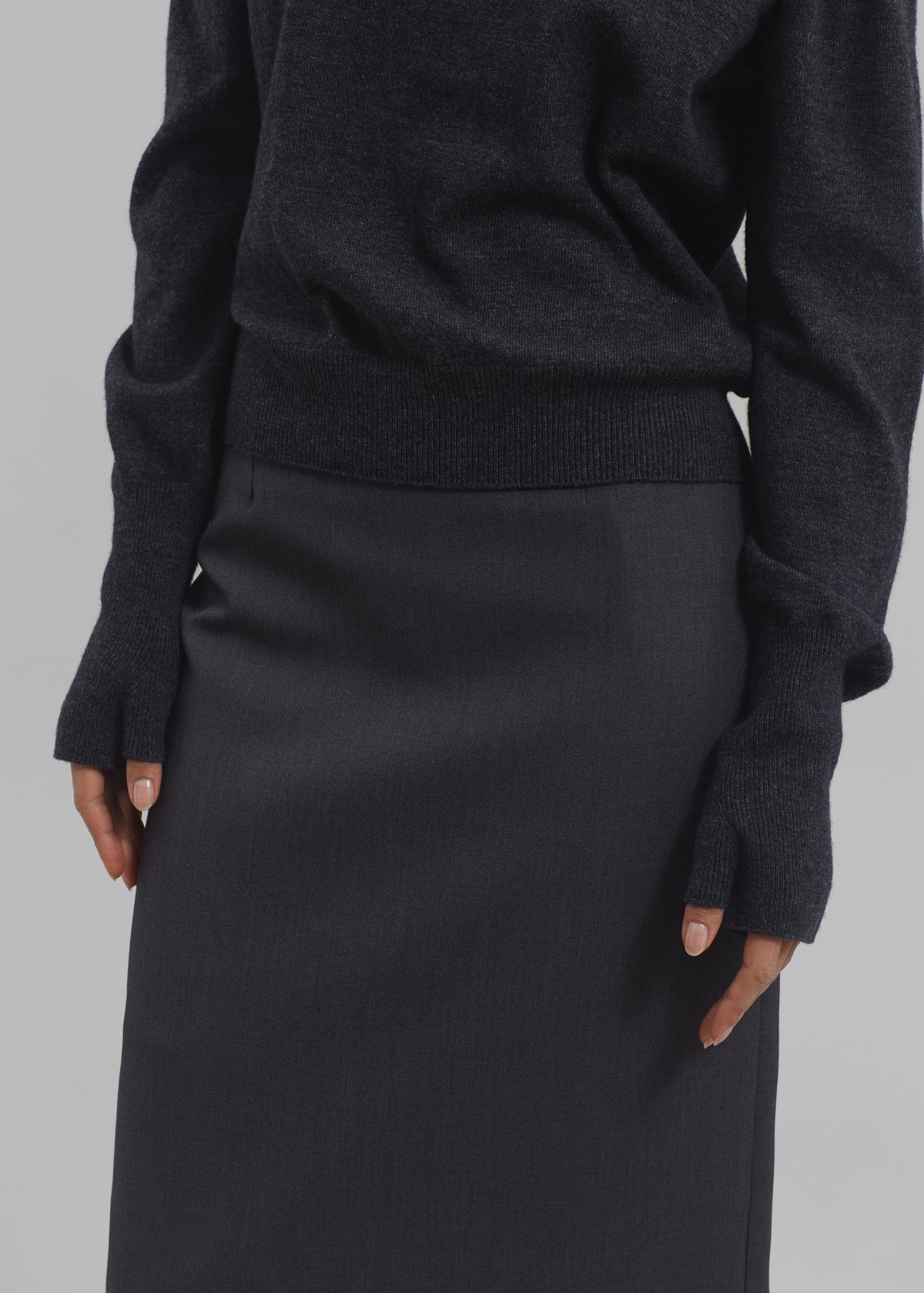 Roane Midi Skirt - Charcoal - 4