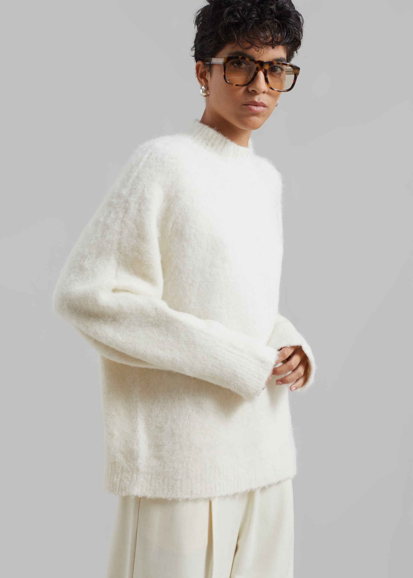 Róhe Alpaca Wool Blend Sweater - Off White