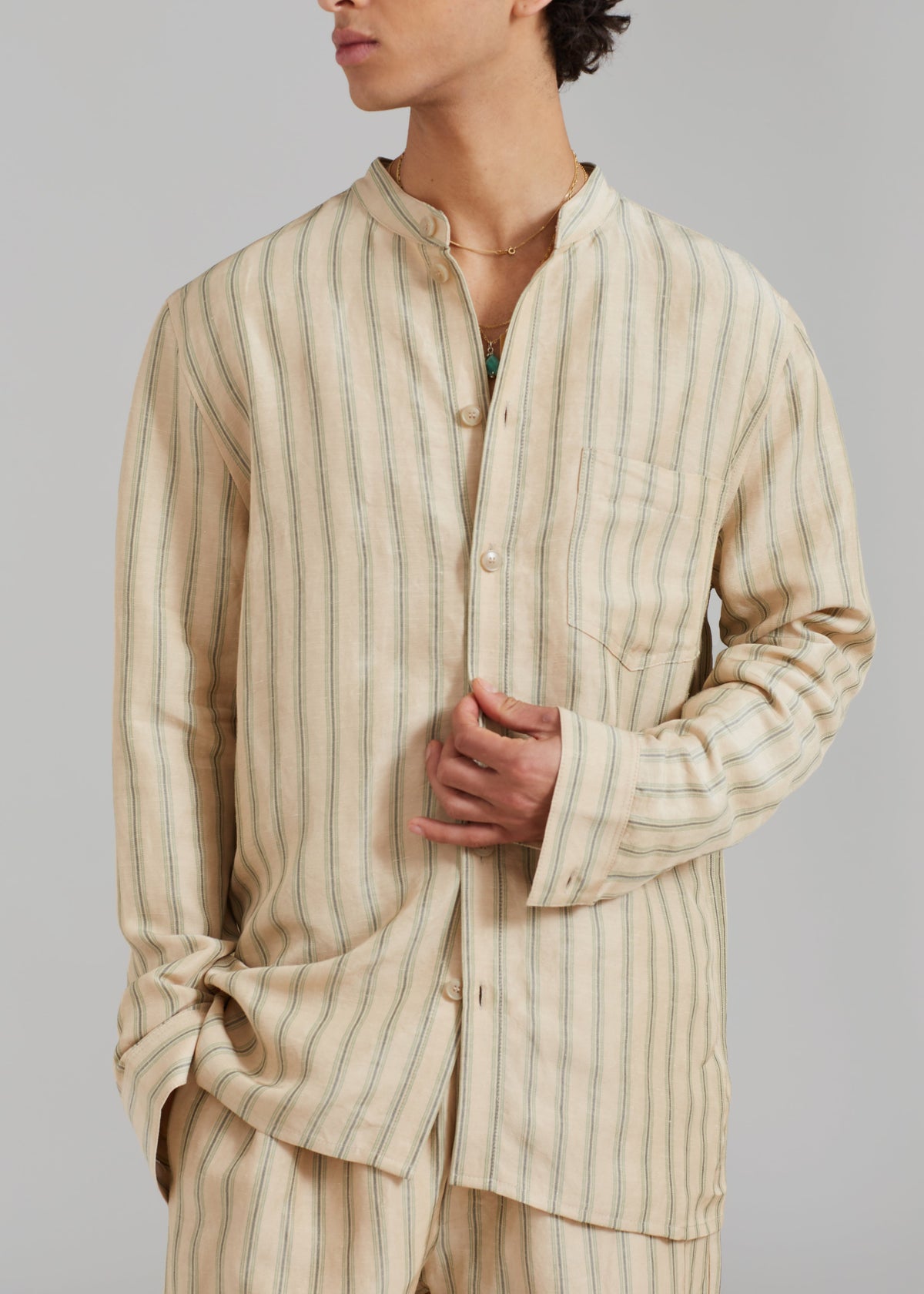 Róhe Resort Striped Shirt - Deckchair Stripe - 3