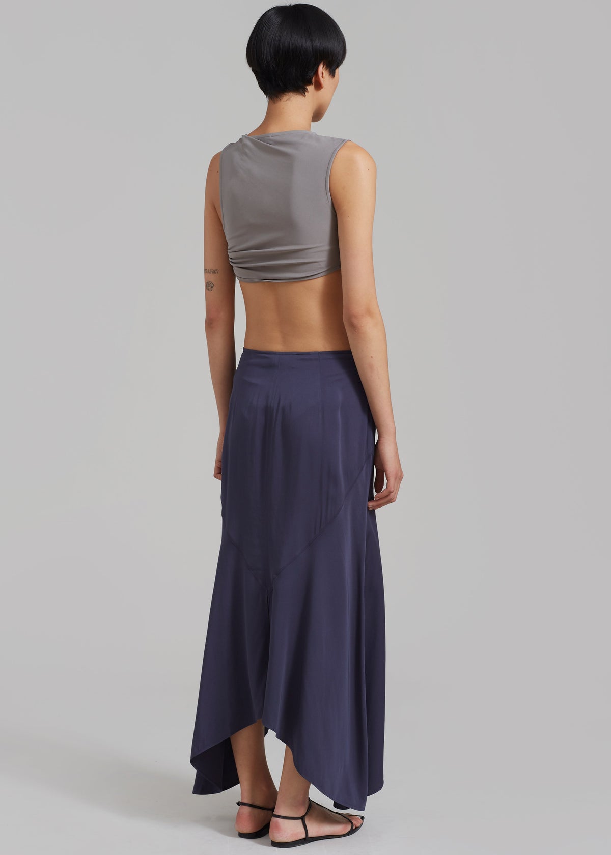 Róhe Fluid Panelled Skirt - Steel - 9
