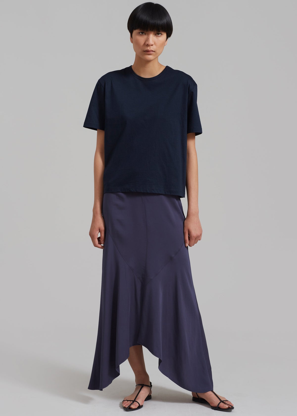 Róhe Fluid Panelled Skirt - Steel - 1