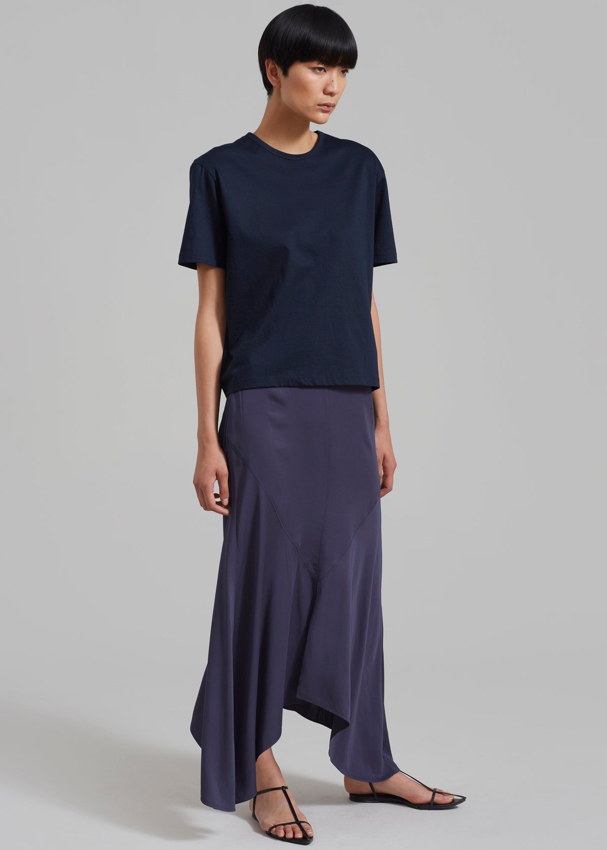 Róhe Fluid Panelled Skirt - Steel - 6
