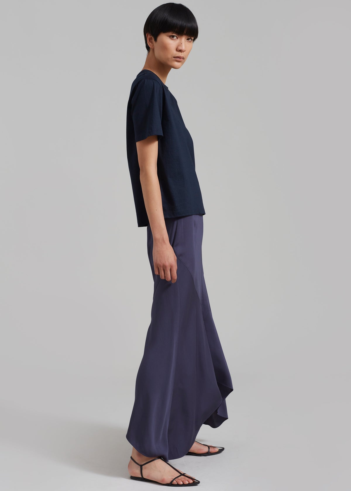 Róhe Fluid Panelled Skirt - Steel - 3