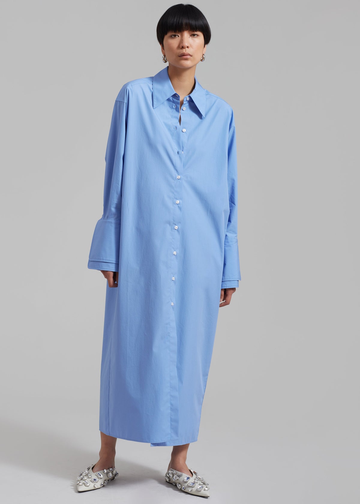 Róhe Poplin Shirt Dress - Serenity - 4
