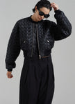 ROTATE Braided Bomber Jacket - Black