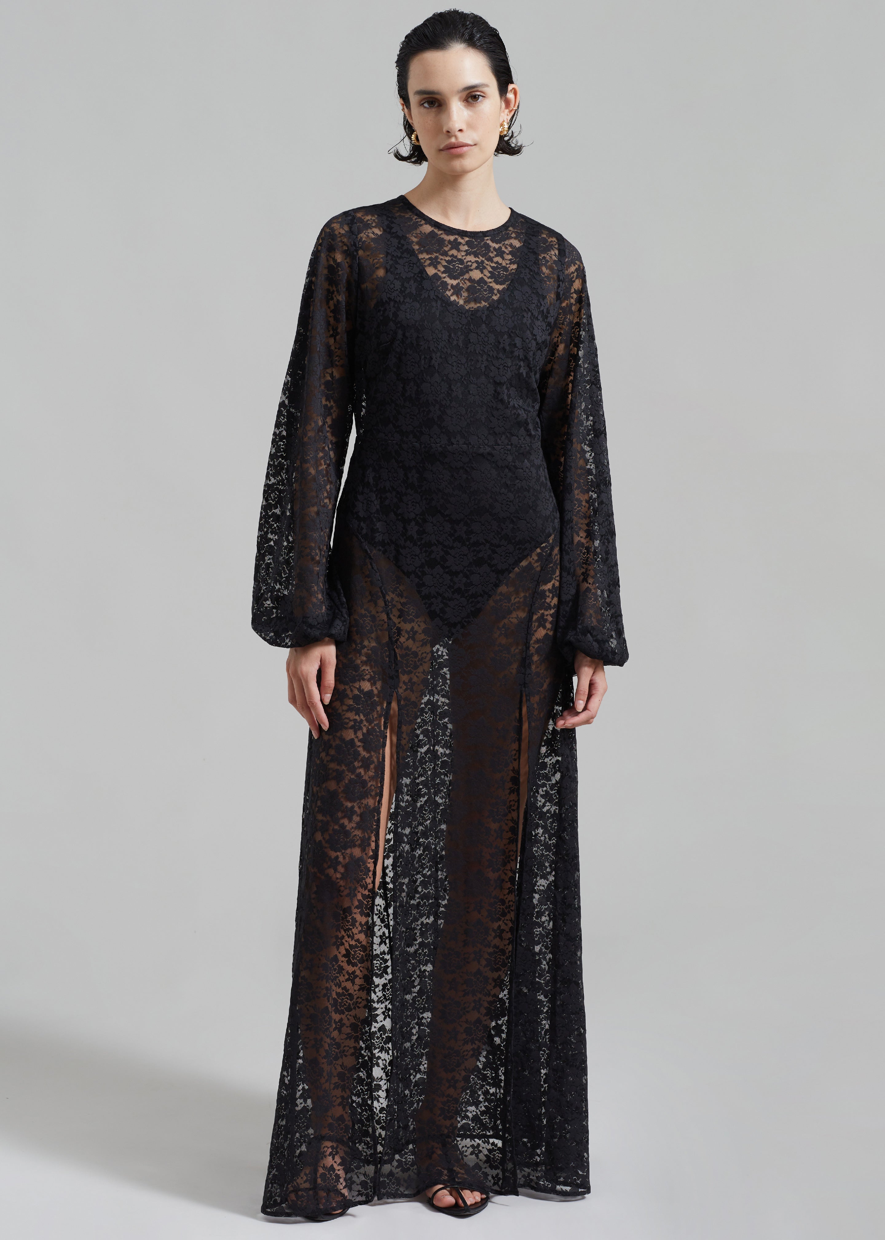 ROTATE Lace Maxi Slit Dress - Black – Frankie Shop Europe