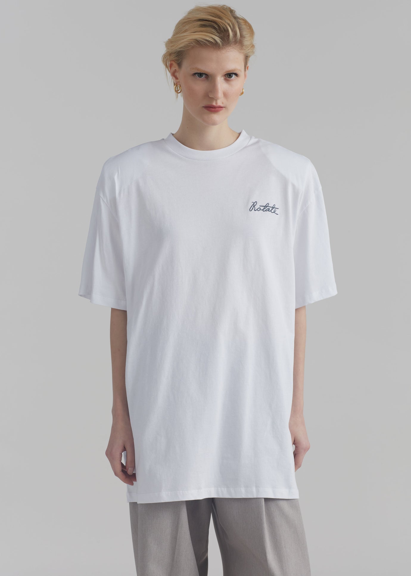 Rotate Oversized Logo T-Shirt - Bright White - 1