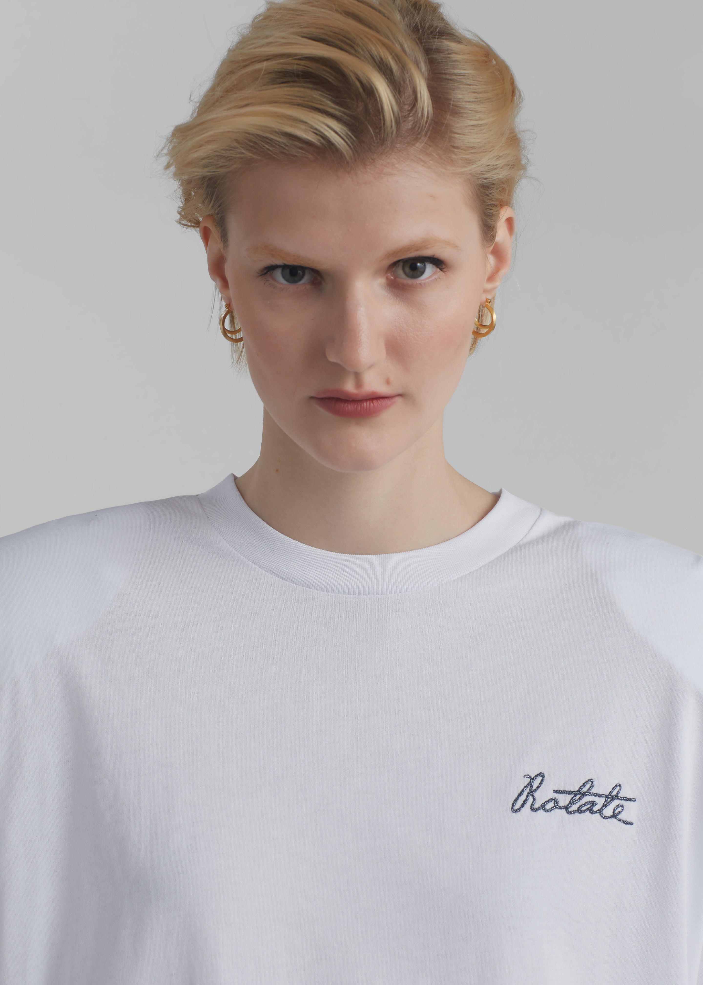 Rotate Oversized Logo T-Shirt - Bright White - 3