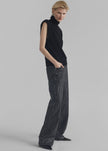 Rotate Sequin Twill Wide Pants - Black