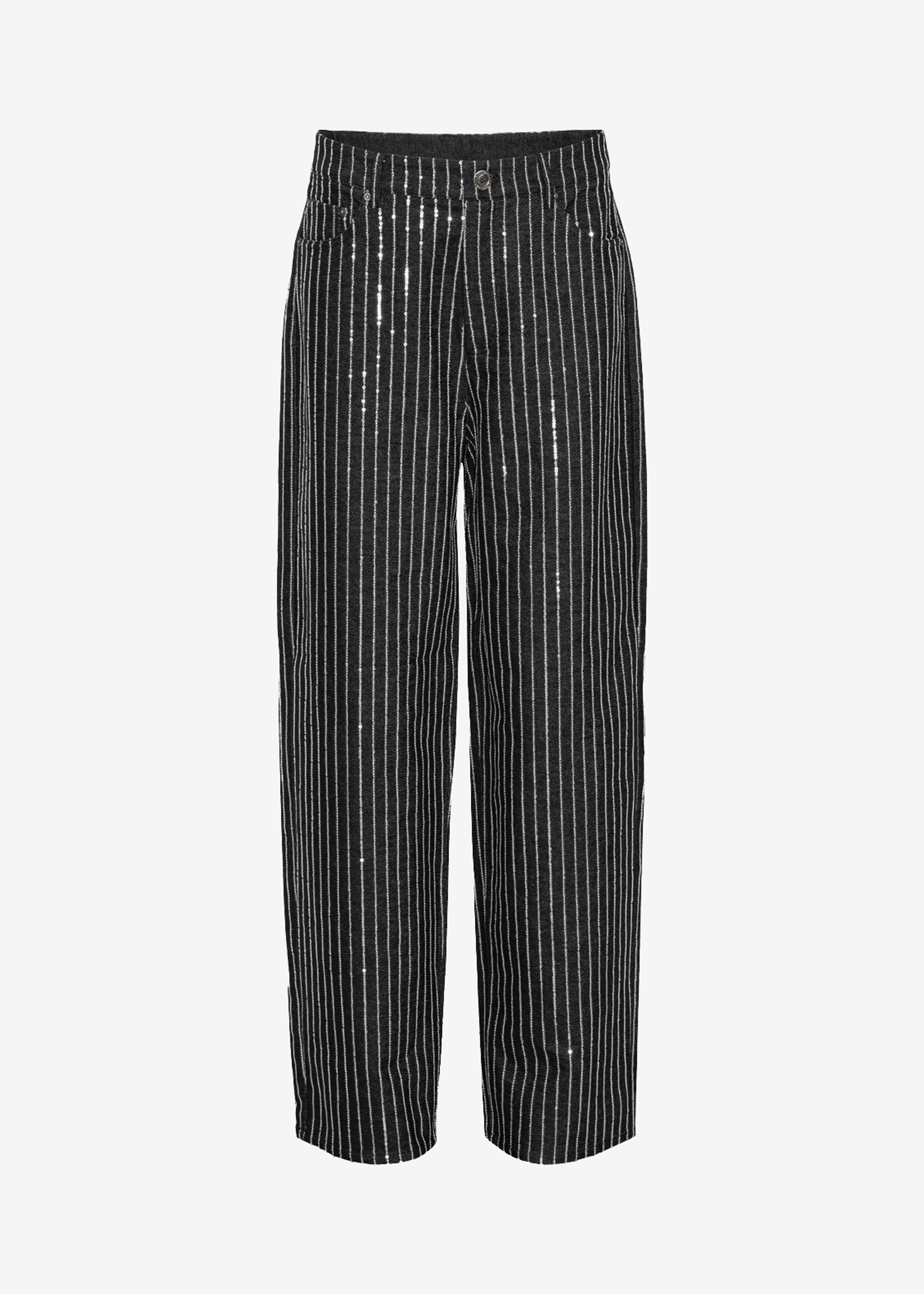 Rotate Sequin Twill Wide Pants - Black - 8