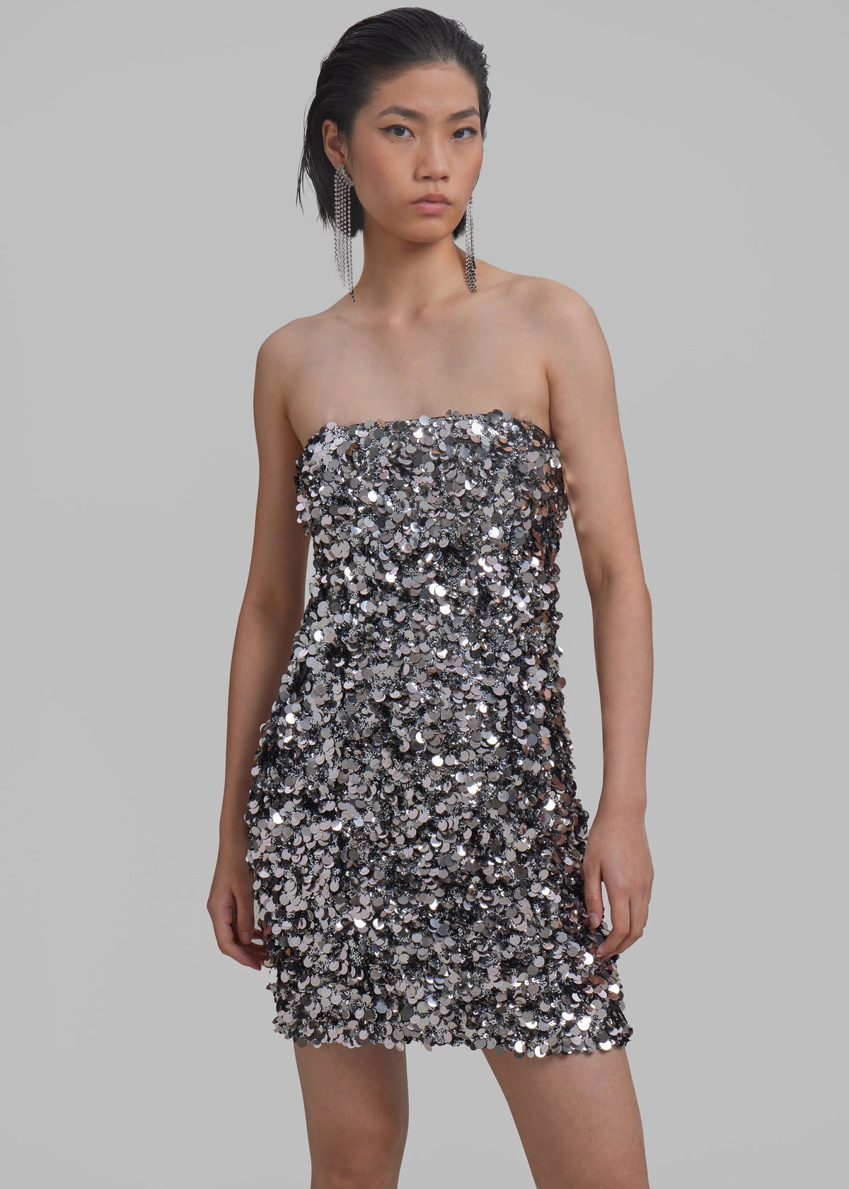 ROTATE Sequins Mini Tube Dress - Silver - 5