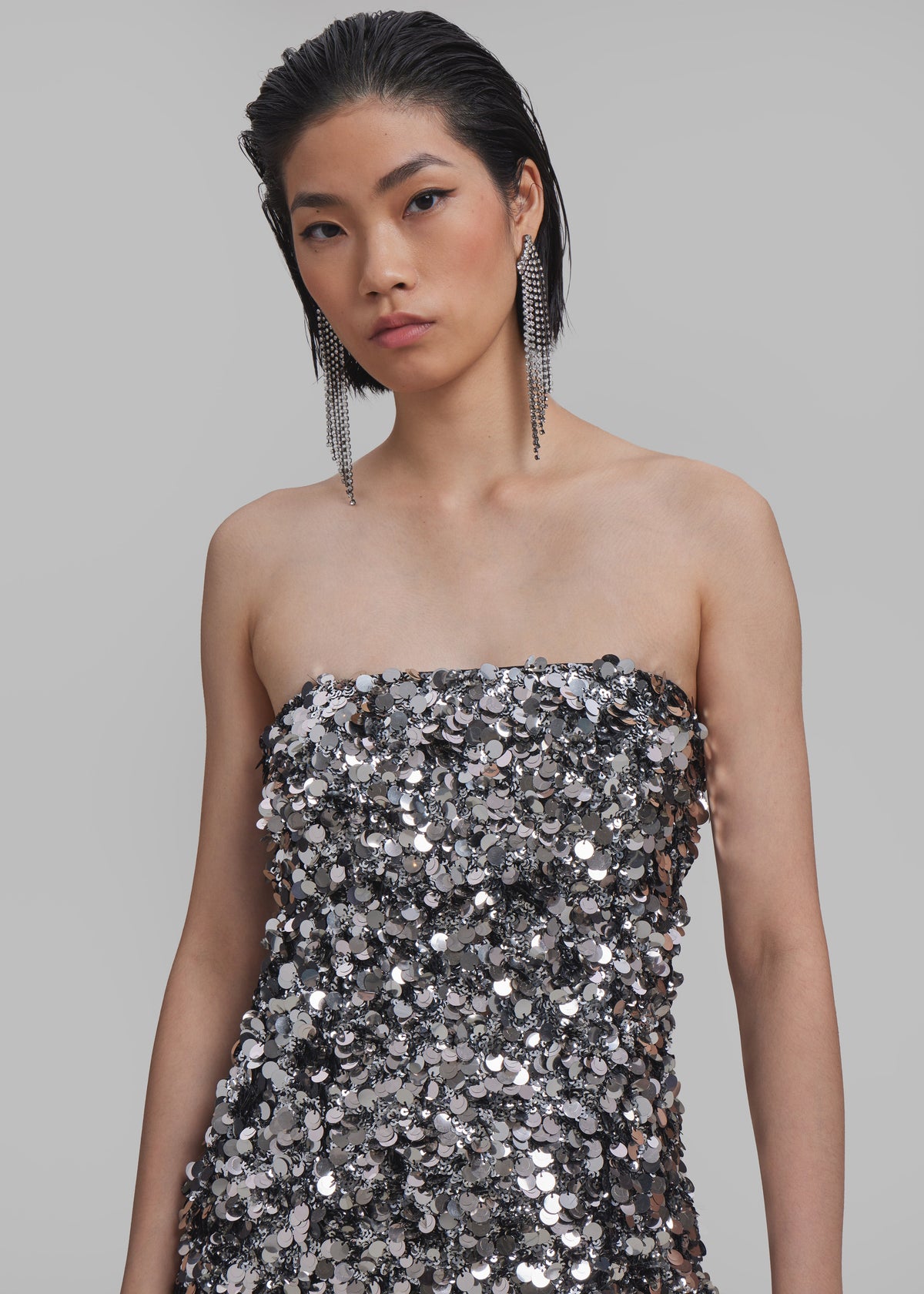 ROTATE Sequins Mini Tube Dress - Silver - 6