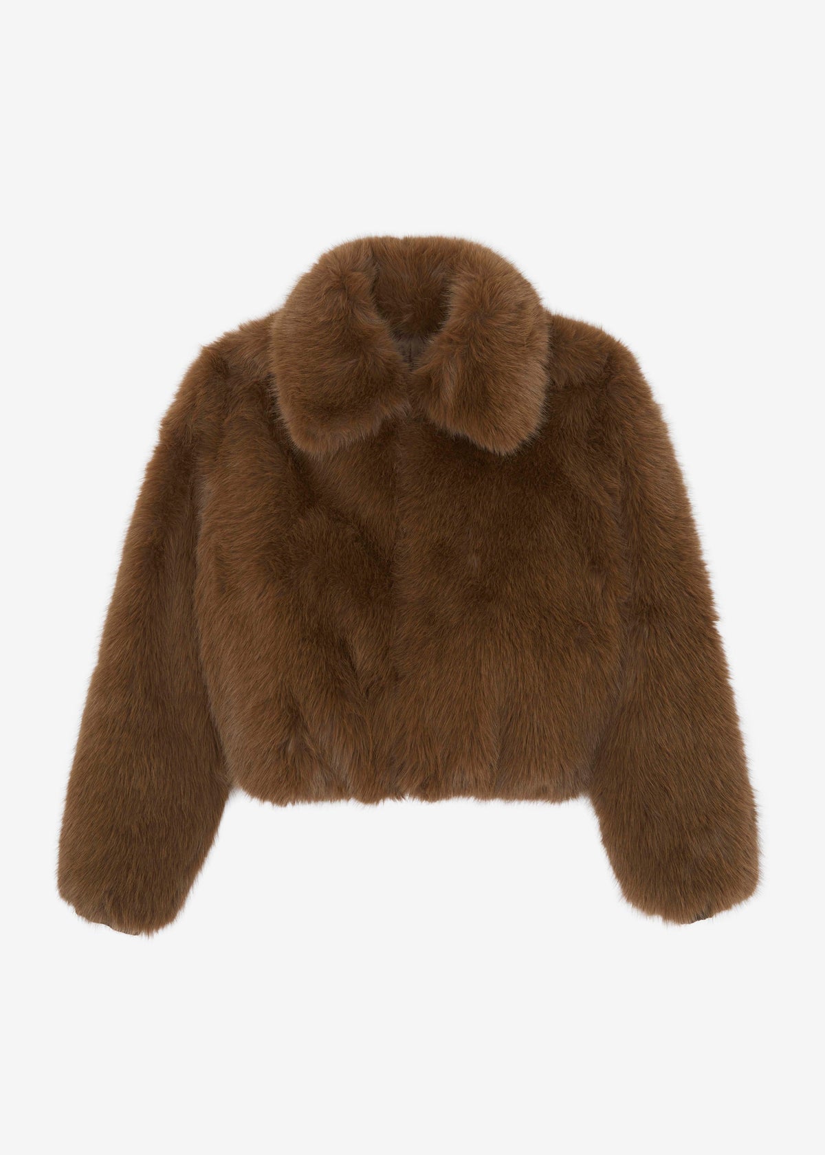 Sabrina Faux Fur Jacket - Brown - 11