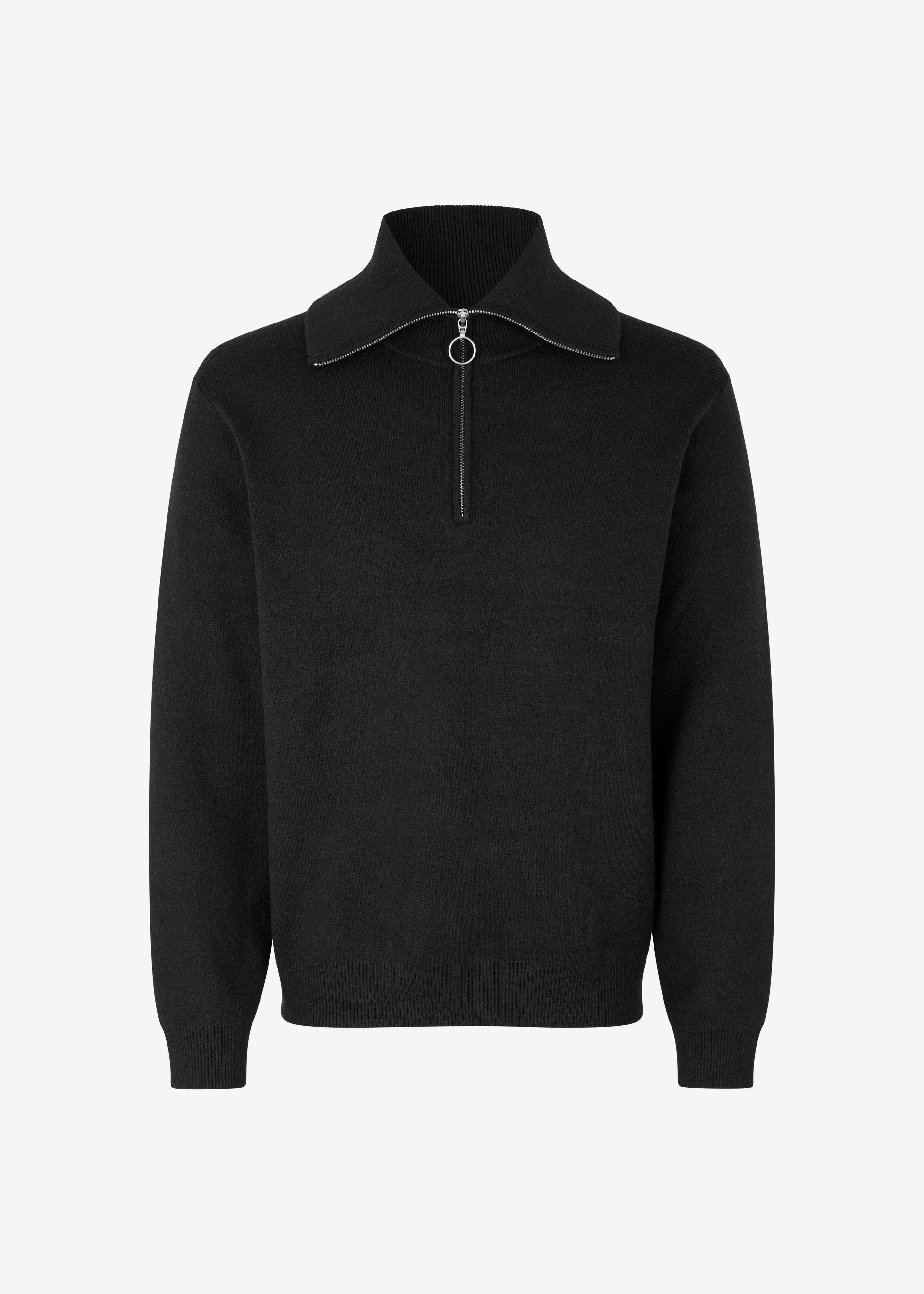 Samsøe Samsøe Ryder Half Zip Sweater - Black - 5