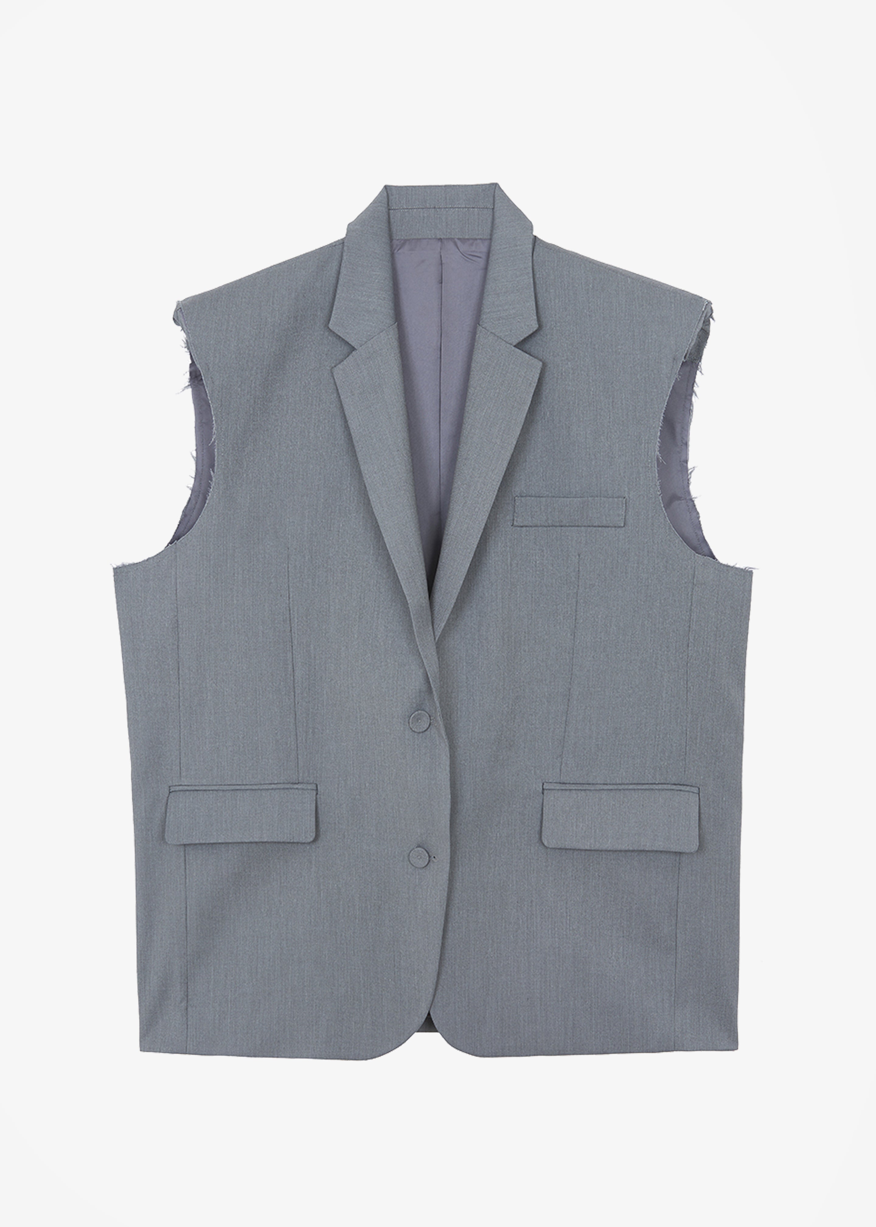 Senol Blazer Vest - Grey - 8