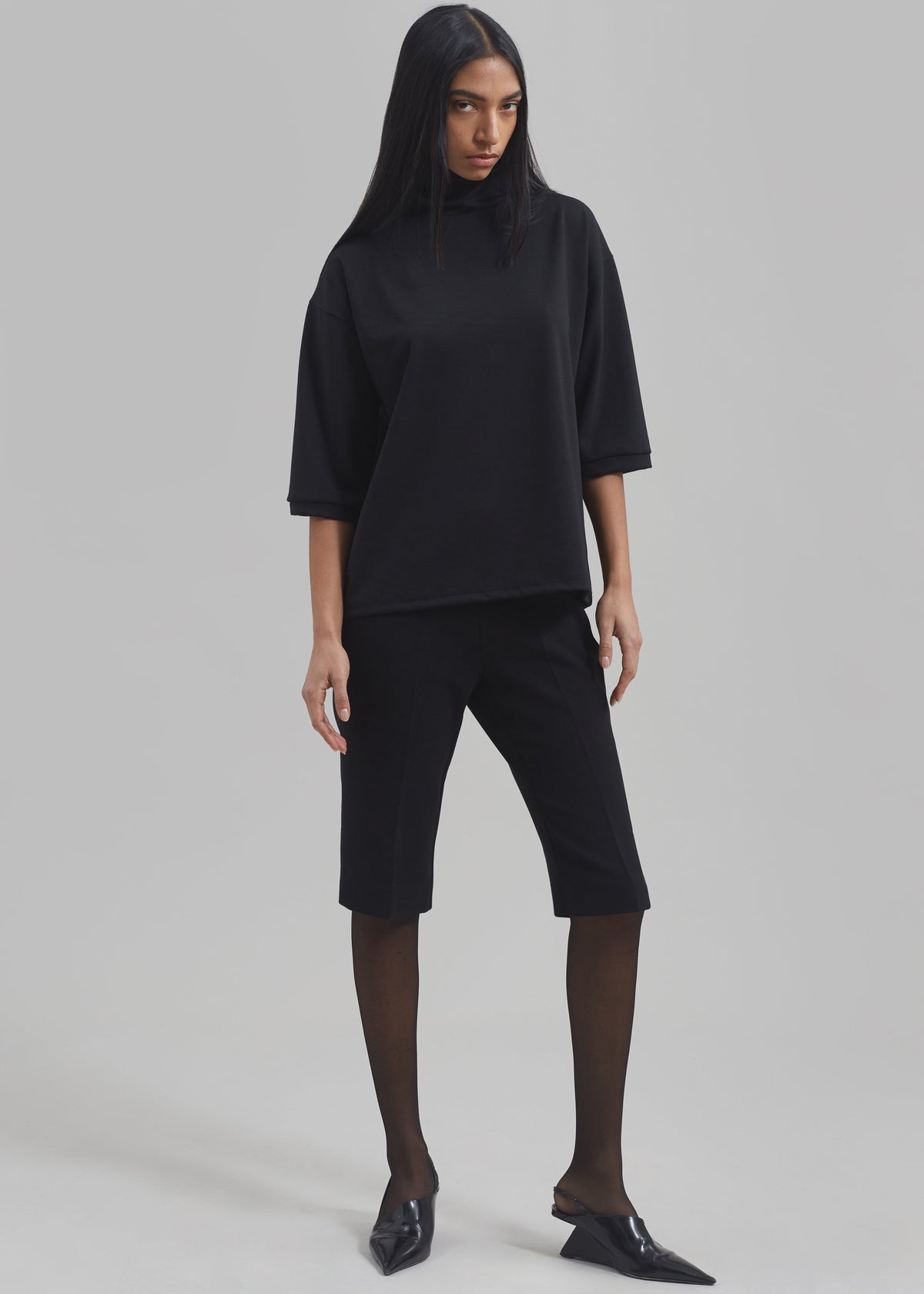 Shiloh Oversized Top - Black - 3