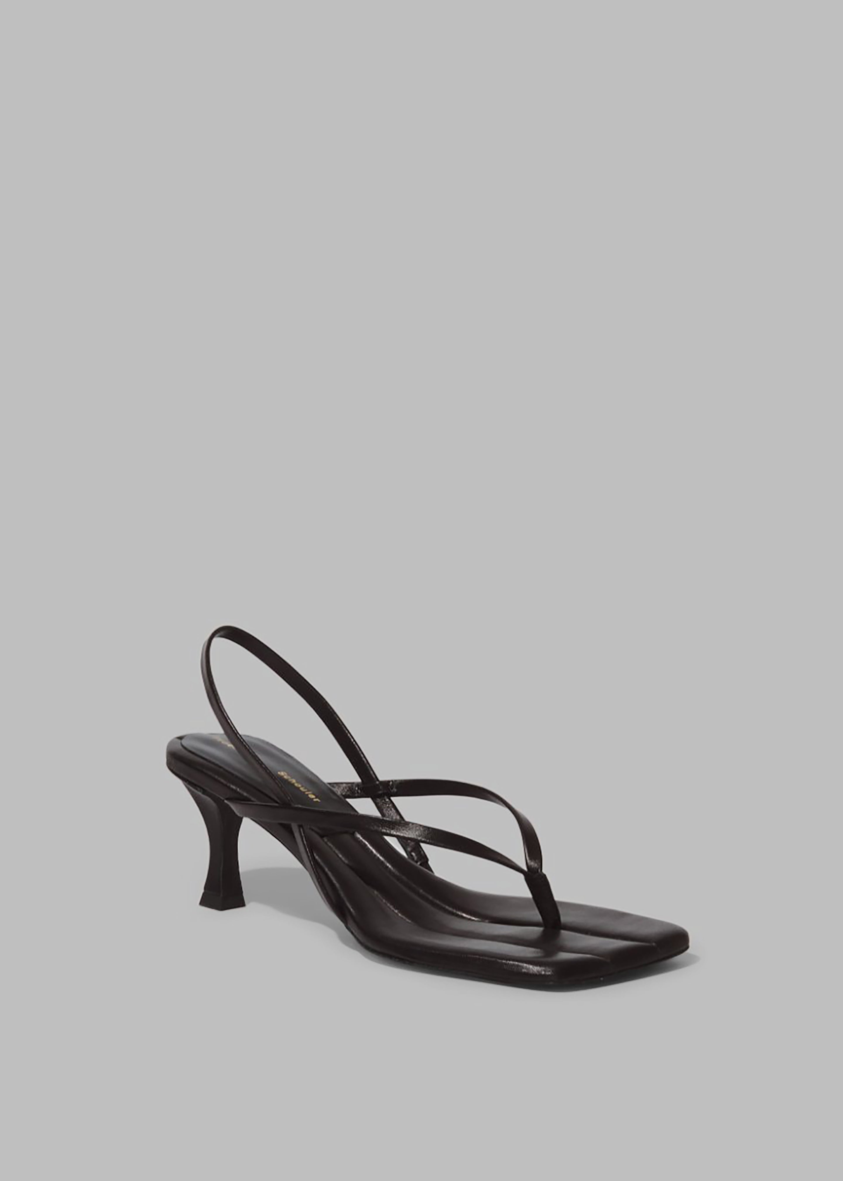 Proenza Schouler Square Thong Sandals - Black - 4