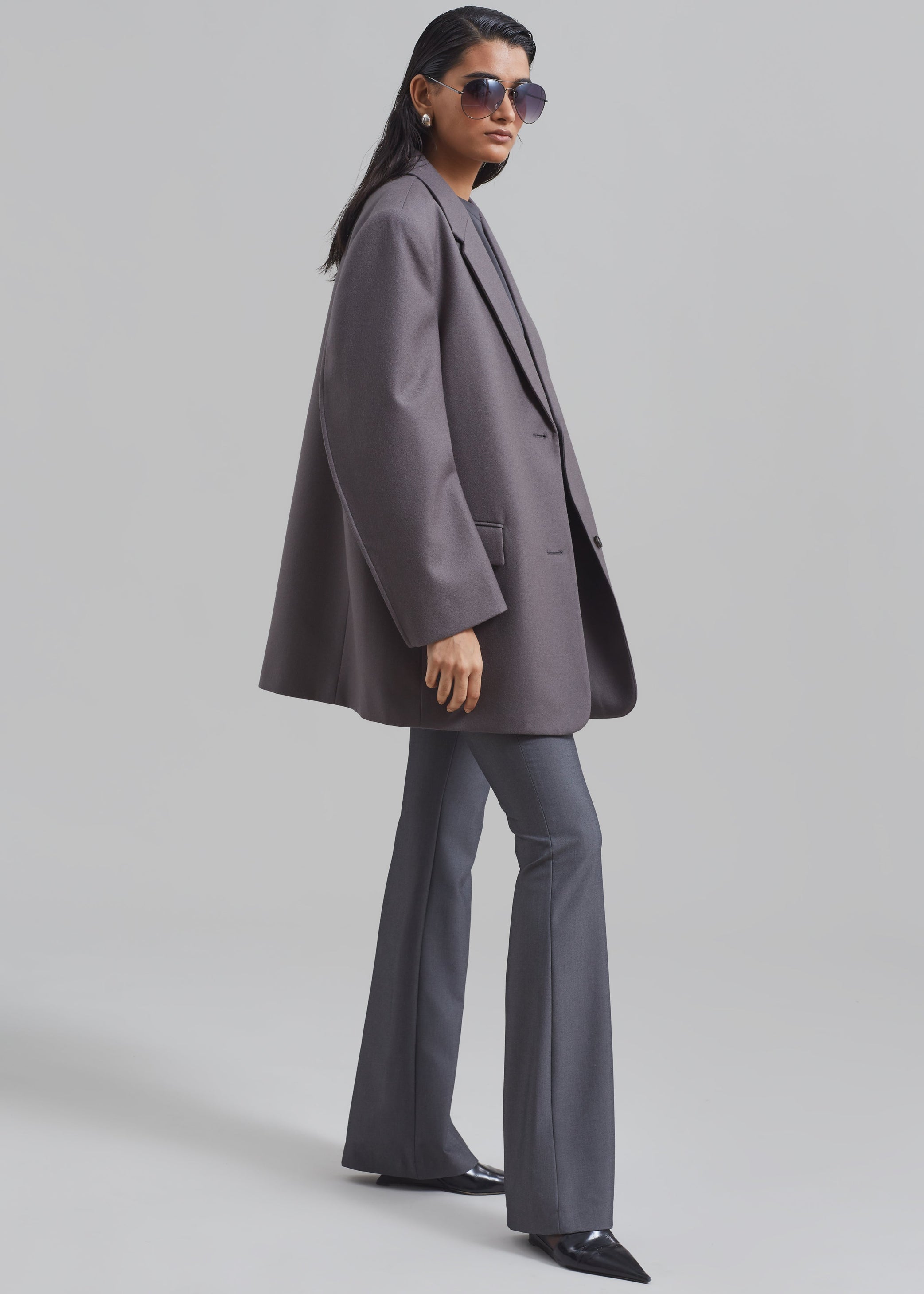 Shop the look image for Silas Oversized Wool Blazer - Grey