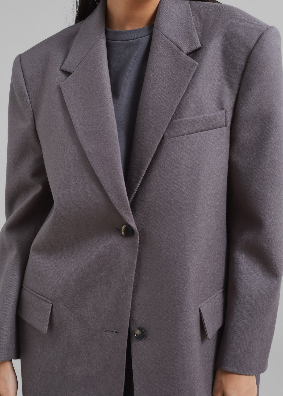 Silas Oversized Wool Blazer - Grey - 7