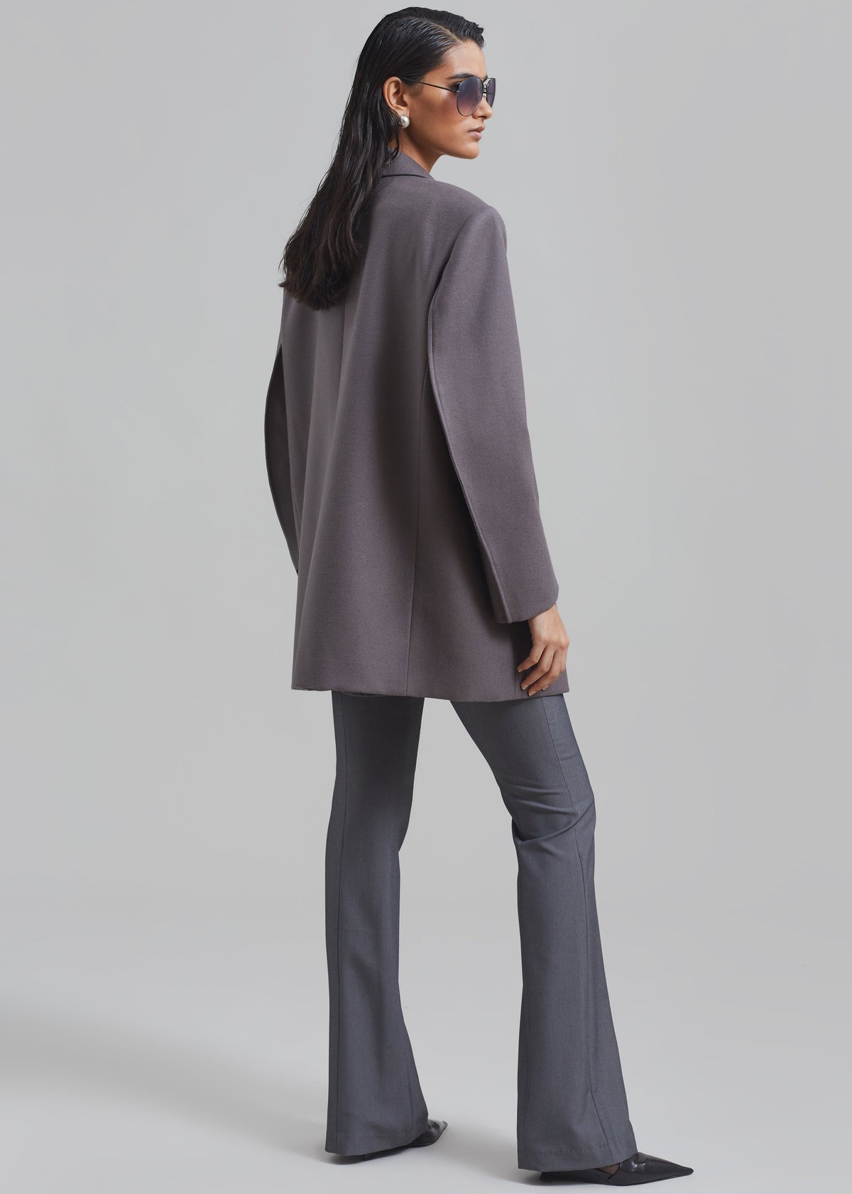Silas Oversized Wool Blazer - Grey - 8