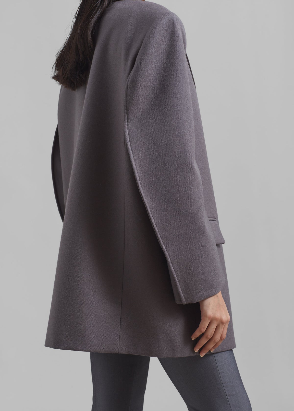 Silas Oversized Wool Blazer - Grey - 4