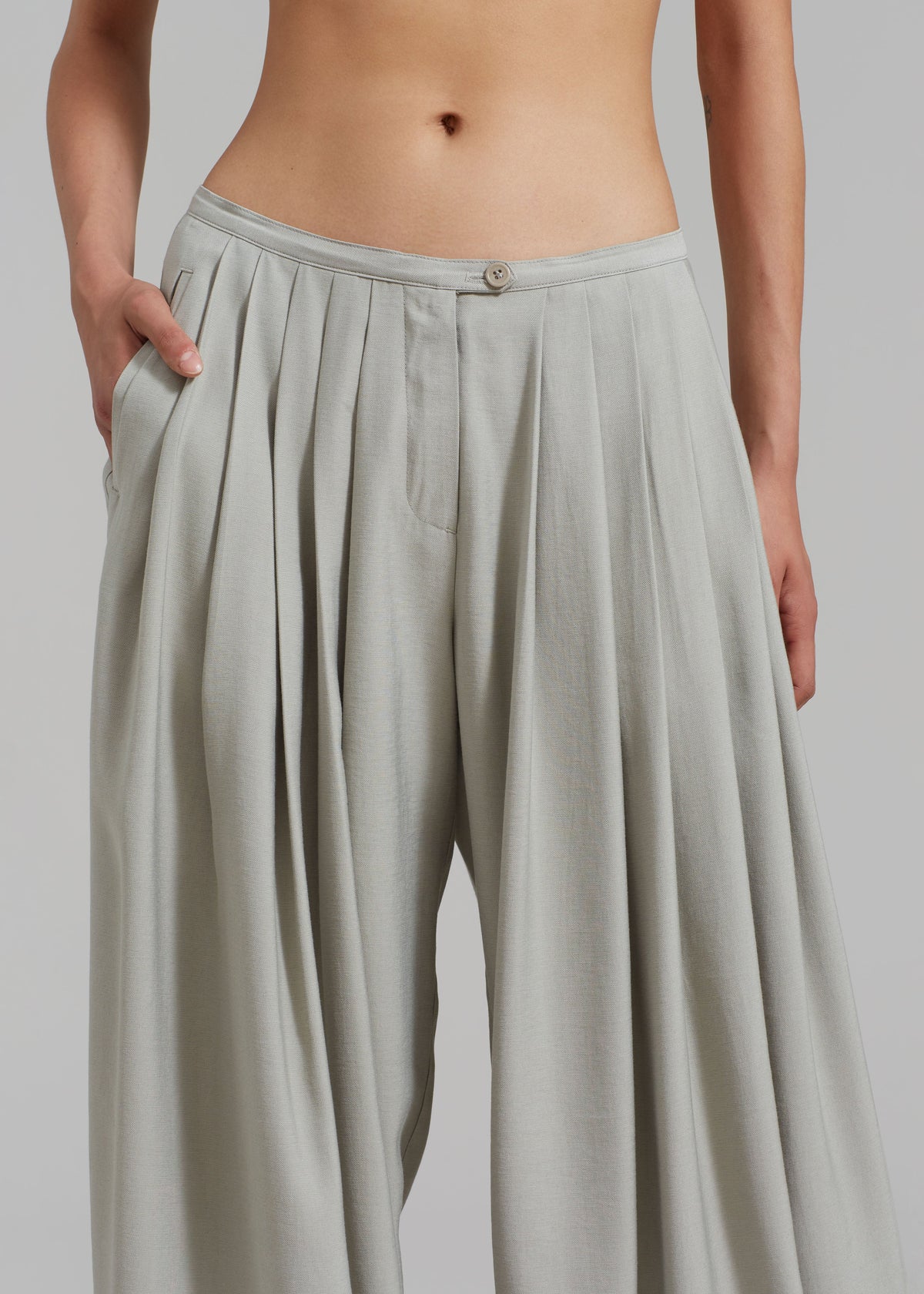 Sloane Wide Leg Trousers - Grey - 8